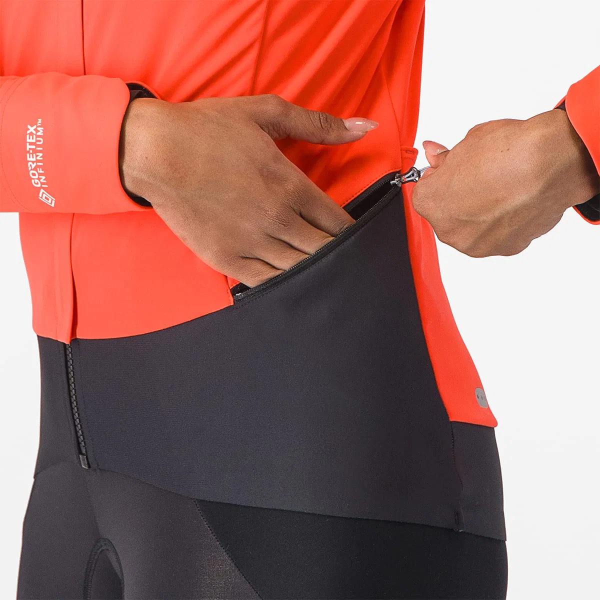 Damska kurtka CASTELLI ALPHA DOPPIO ROS Coral/Black - Image 6