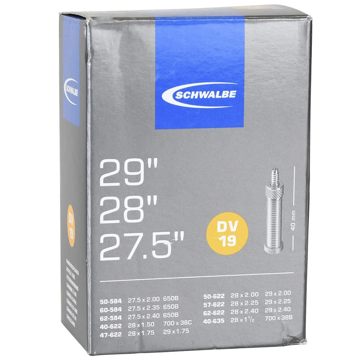 Dętka SCHWALBE STANDARD DV 19 27,5/29x1,50/2,50 Dunlop 32 mm