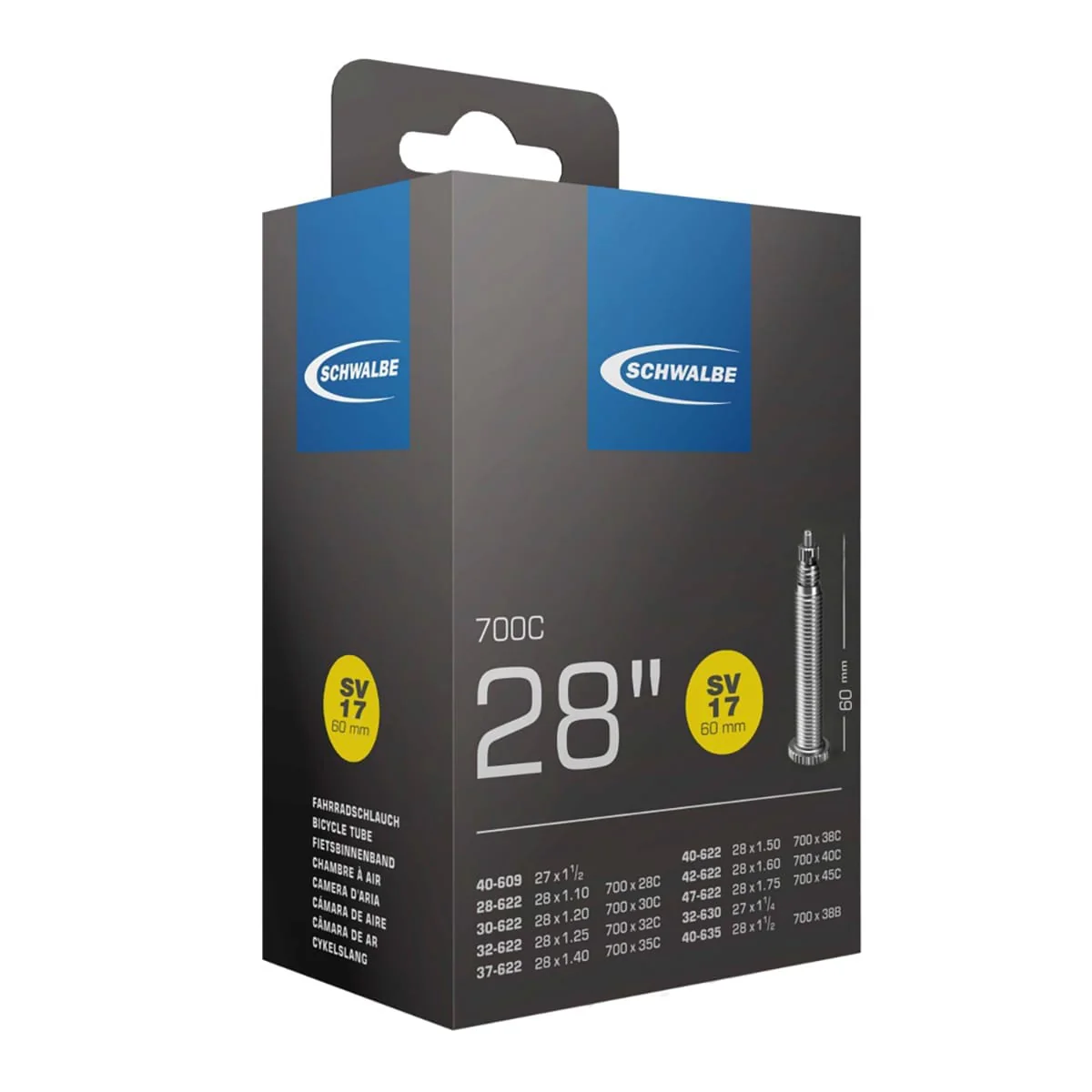 Dętka SCHWALBE SV17 700x28/47c Zawór Presta 60 mm