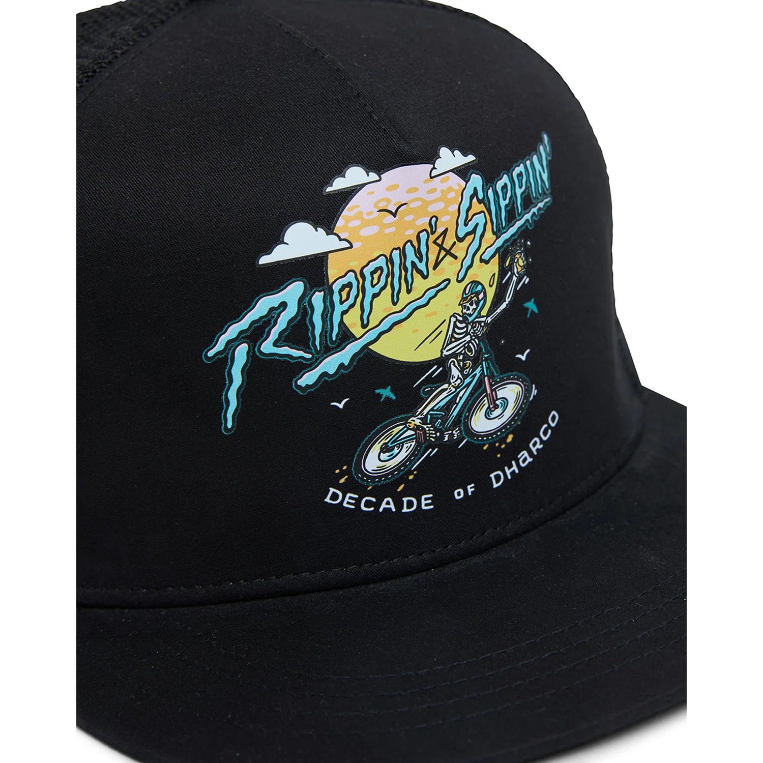 DHARCO FLAT BRIM TRUCKER RIPPIN AND SIPPIN Cap czarny - Image 2