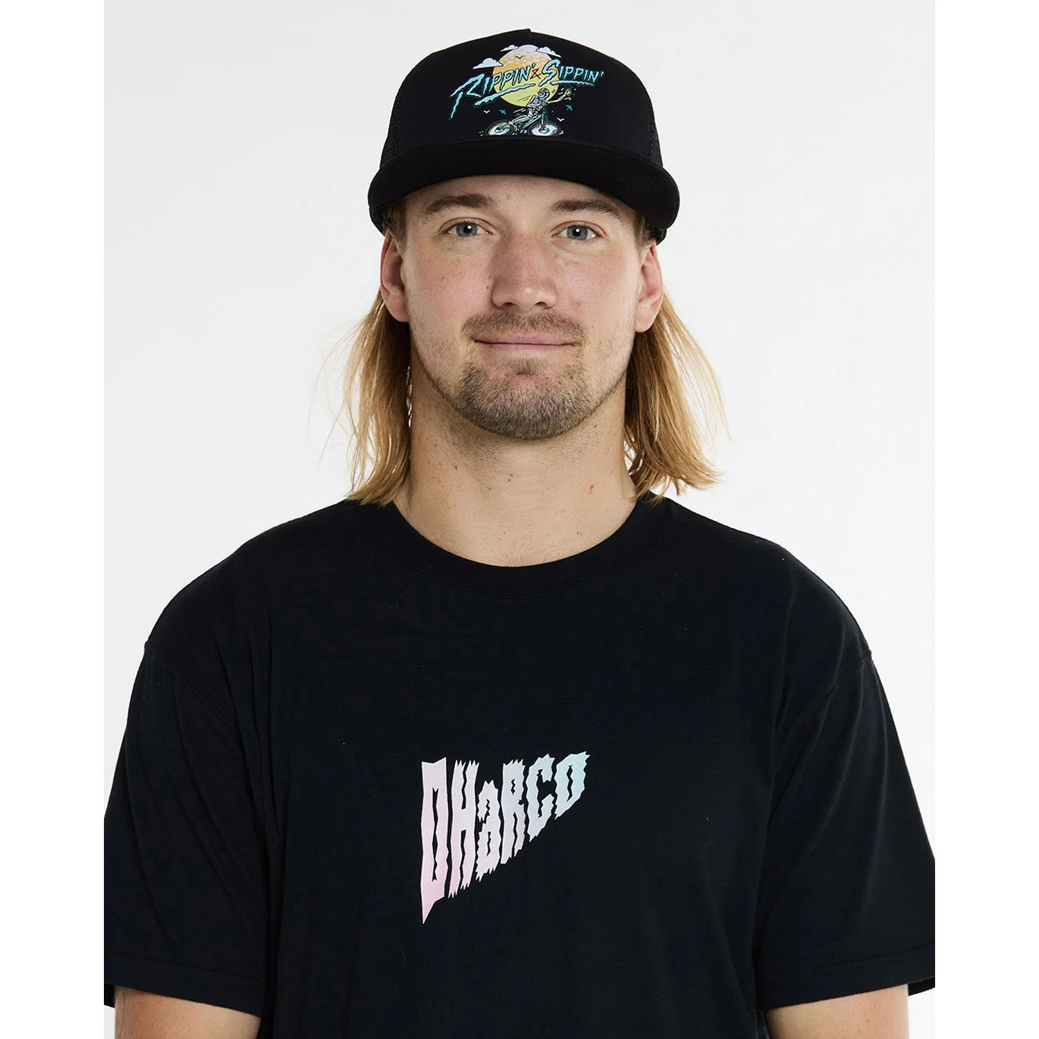 DHARCO FLAT BRIM TRUCKER RIPPIN AND SIPPIN Cap czarny - Image 6