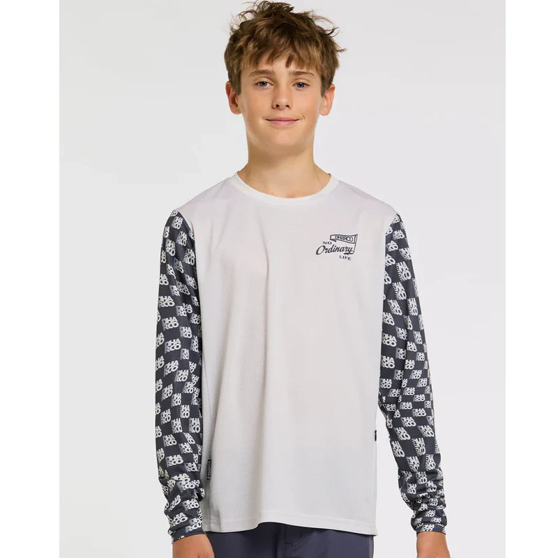 DHARCO GRAVITY OFFSET Junior Jersey z długim rękawem biały/czarny