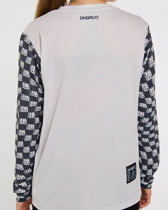 DHARCO GRAVITY OFFSET Junior Jersey z długim rękawem biały/czarny - Image 5