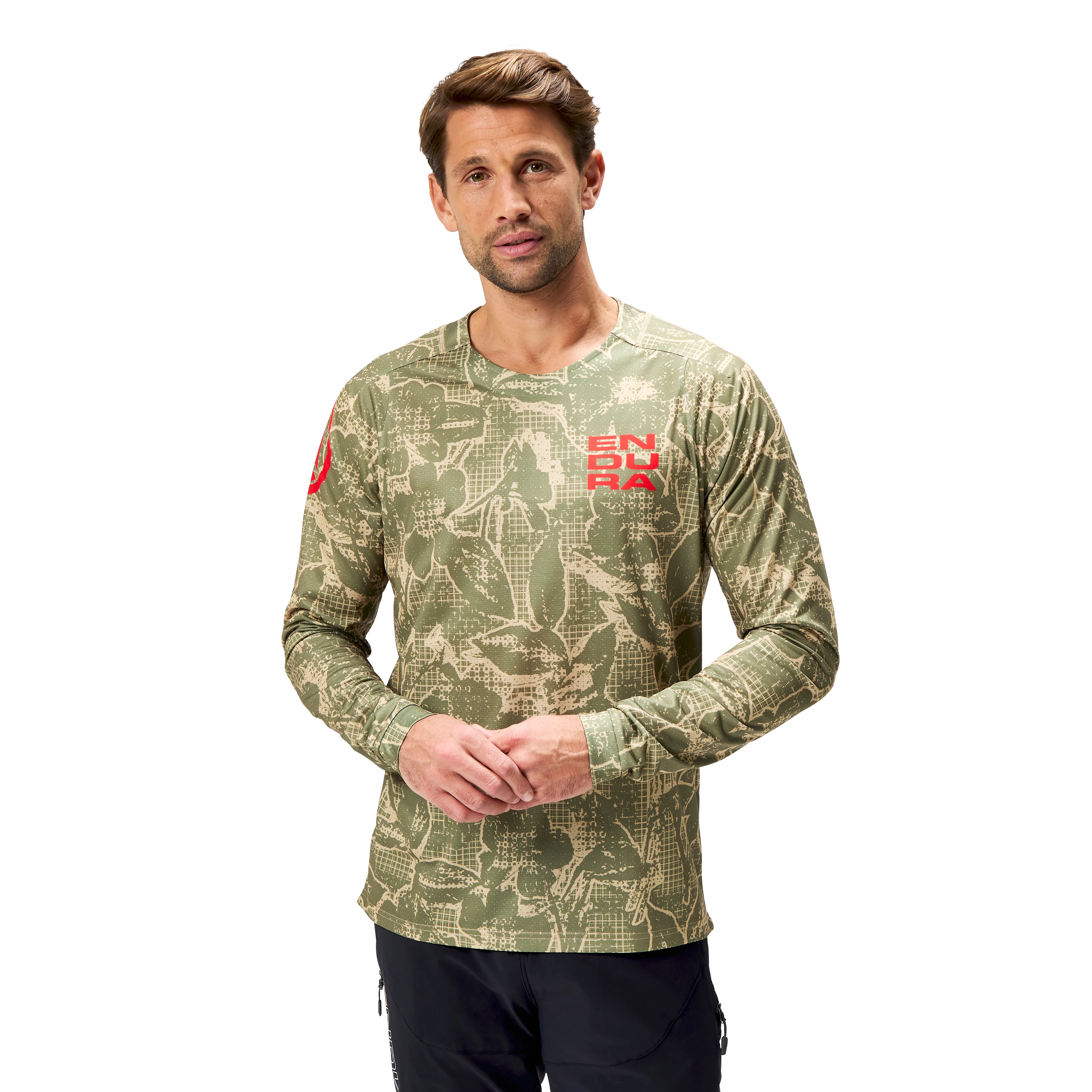 ENDURA LTD PRINTED Camo Jersey z długim rękawem Khaki - Image 3