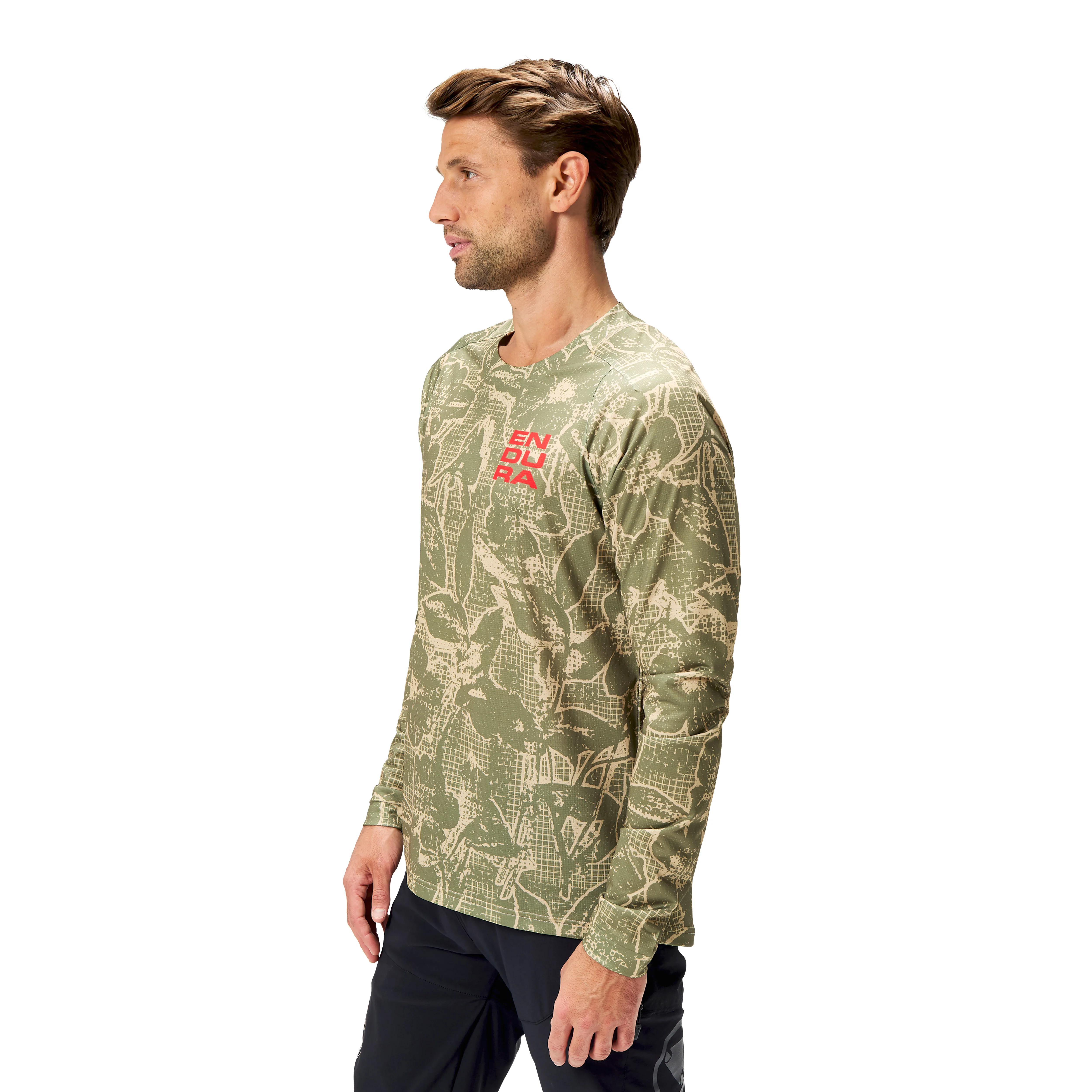 ENDURA LTD PRINTED Camo Jersey z długim rękawem Khaki - Image 4