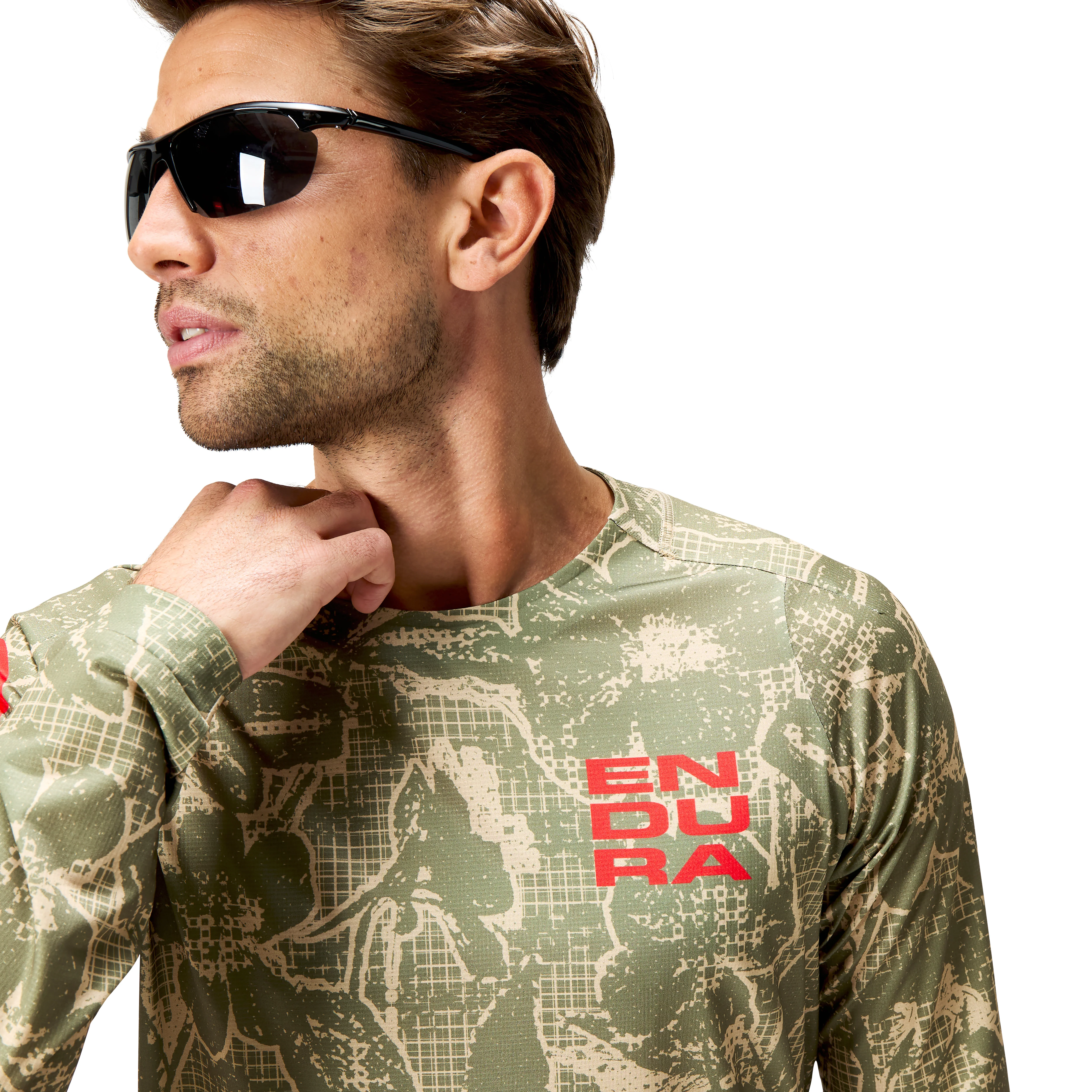 ENDURA LTD PRINTED Camo Jersey z długim rękawem Khaki - Image 6