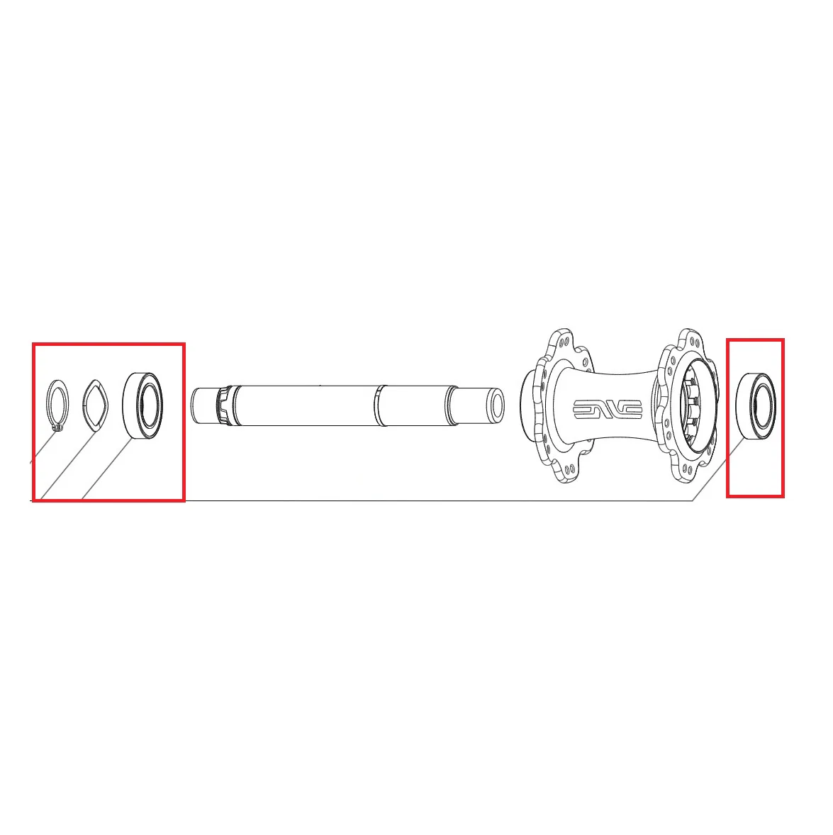 Łożyska piasty tylnej 17×28×7mm.ENVE INNERDRIVE