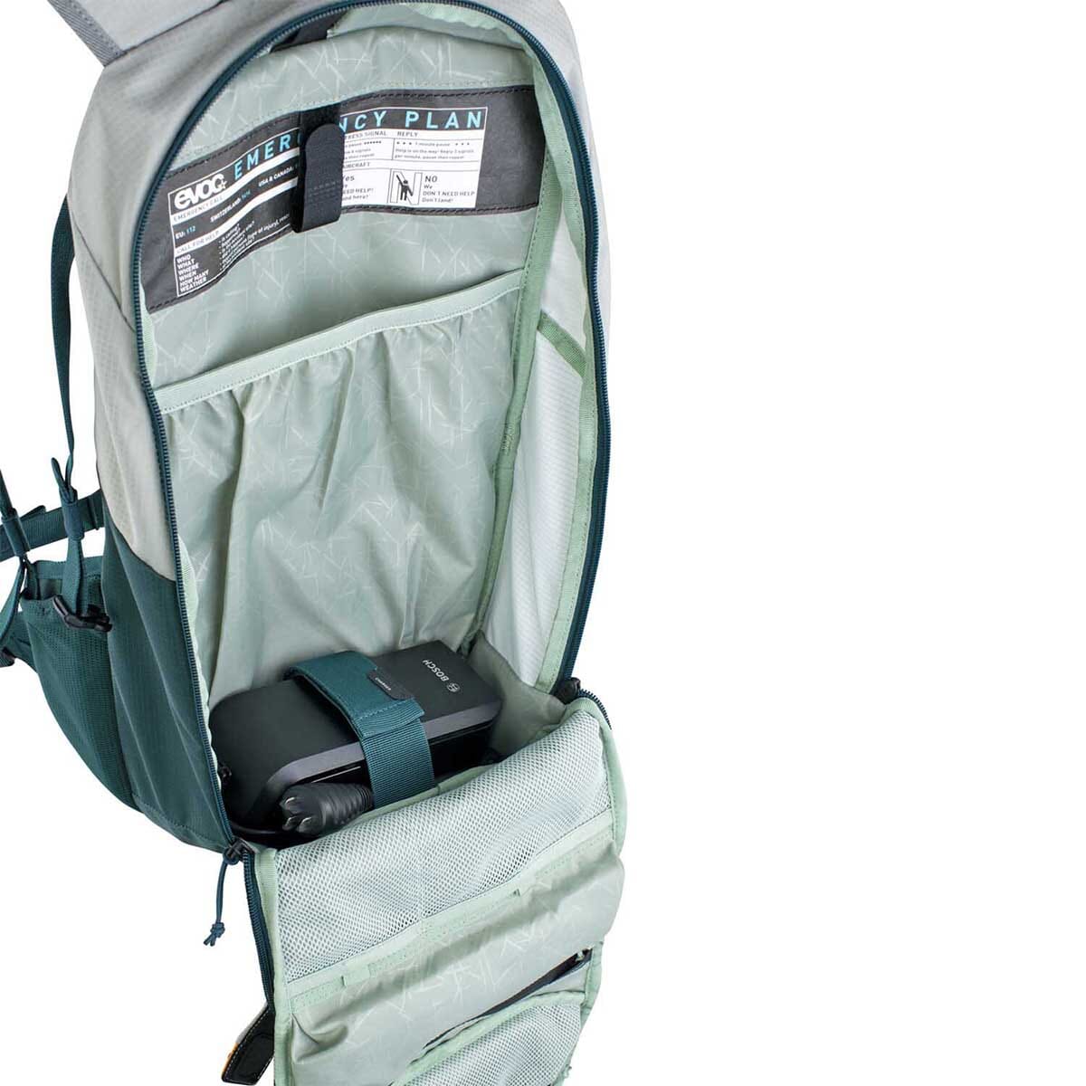 EVOC E-RIDE Backpack 12L Grey/Petrol - Image 7
