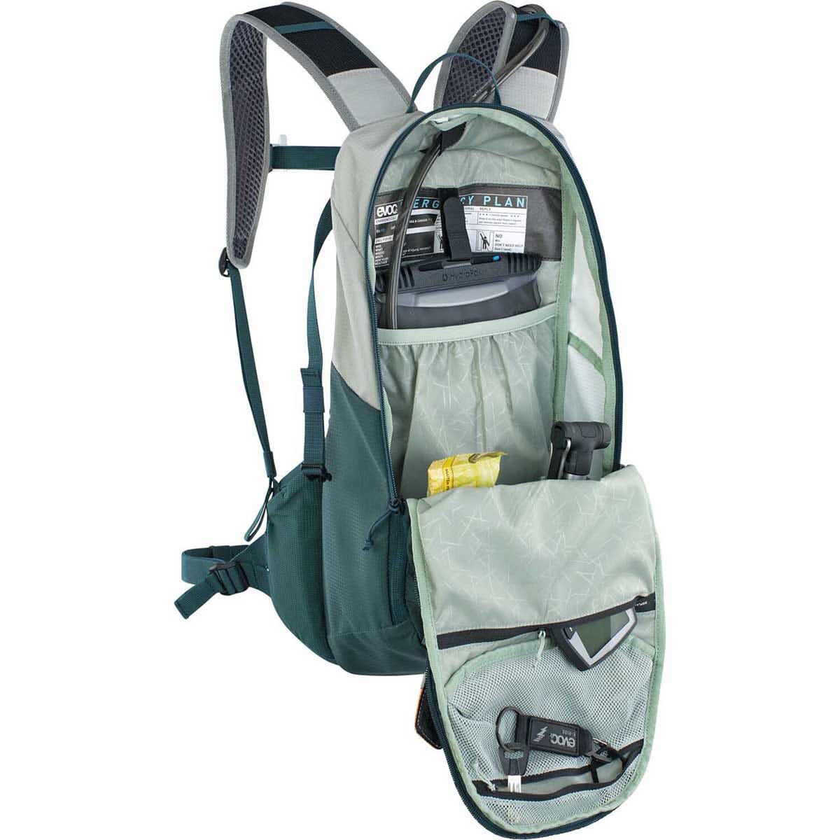 EVOC E-RIDE Backpack 12L Grey/Petrol - Image 8