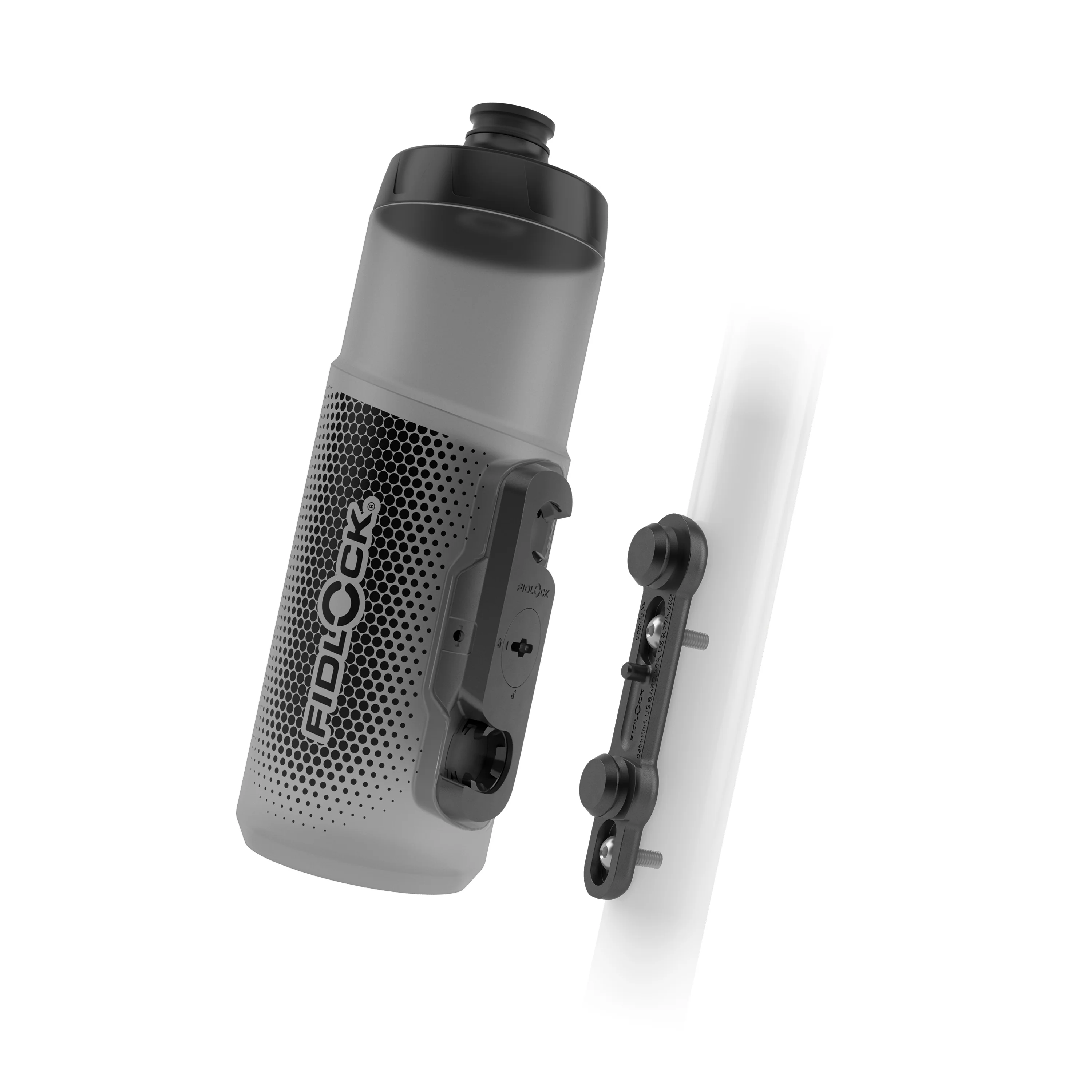 Zestaw bidon i koszyk na bidon FIDLOCK TWIST BIKE BASE 600 ml Smoked
