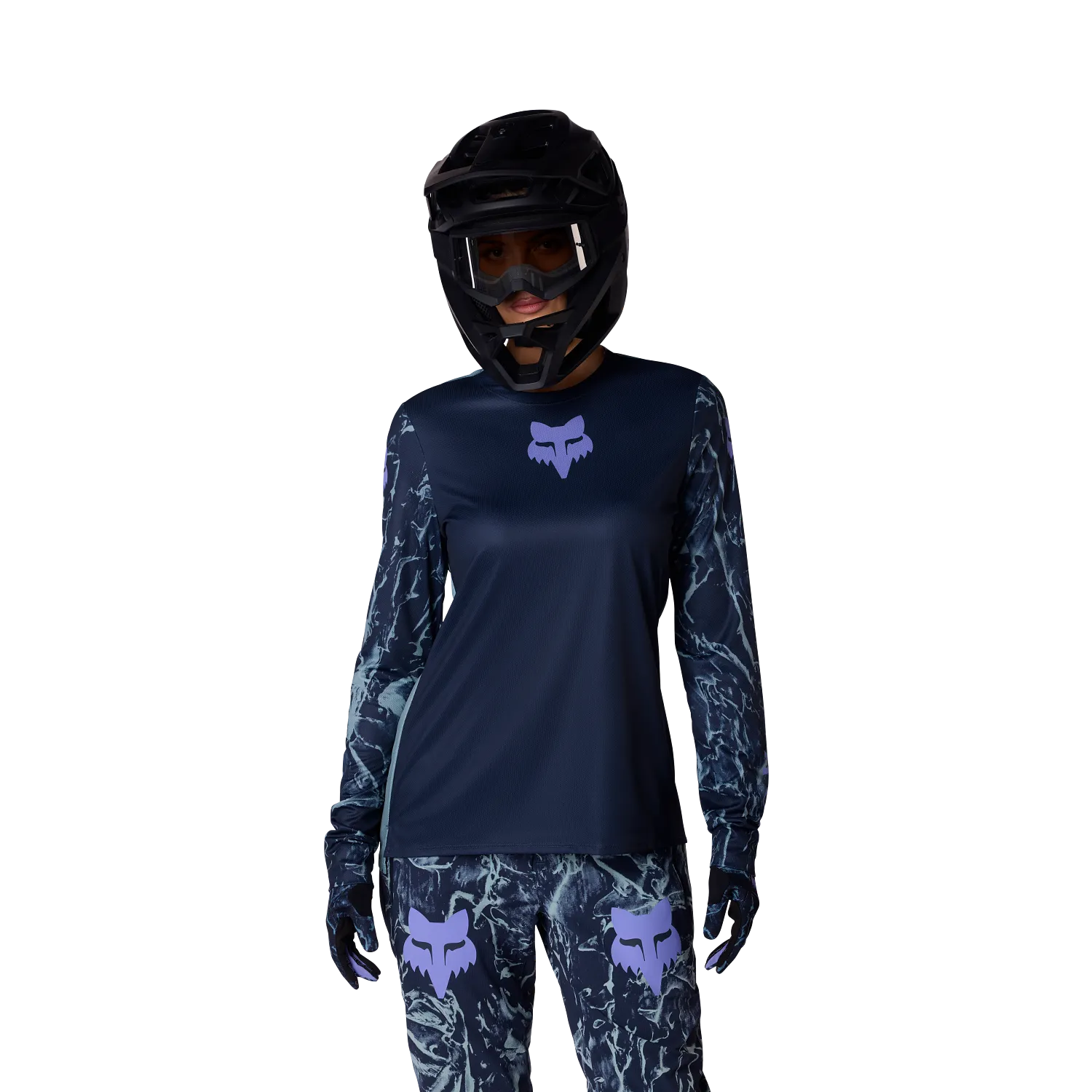 FOX RANGER IMAGE PRINT Damska koszulka z długim rękawem Niebieski - Image 3
