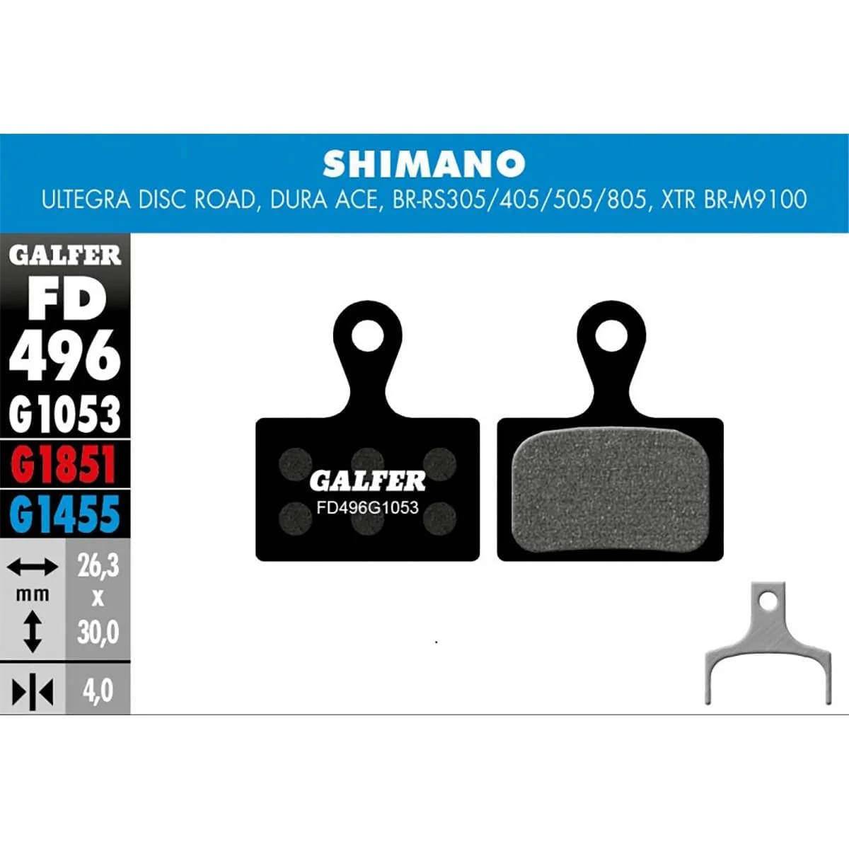 Półmetaliczne klocki hamulcowe GALFER PERFORMANCE Shimano XTR BR-M9100 / Ultegra / Dura-Ace / RS305-405-505-805 - Image 2