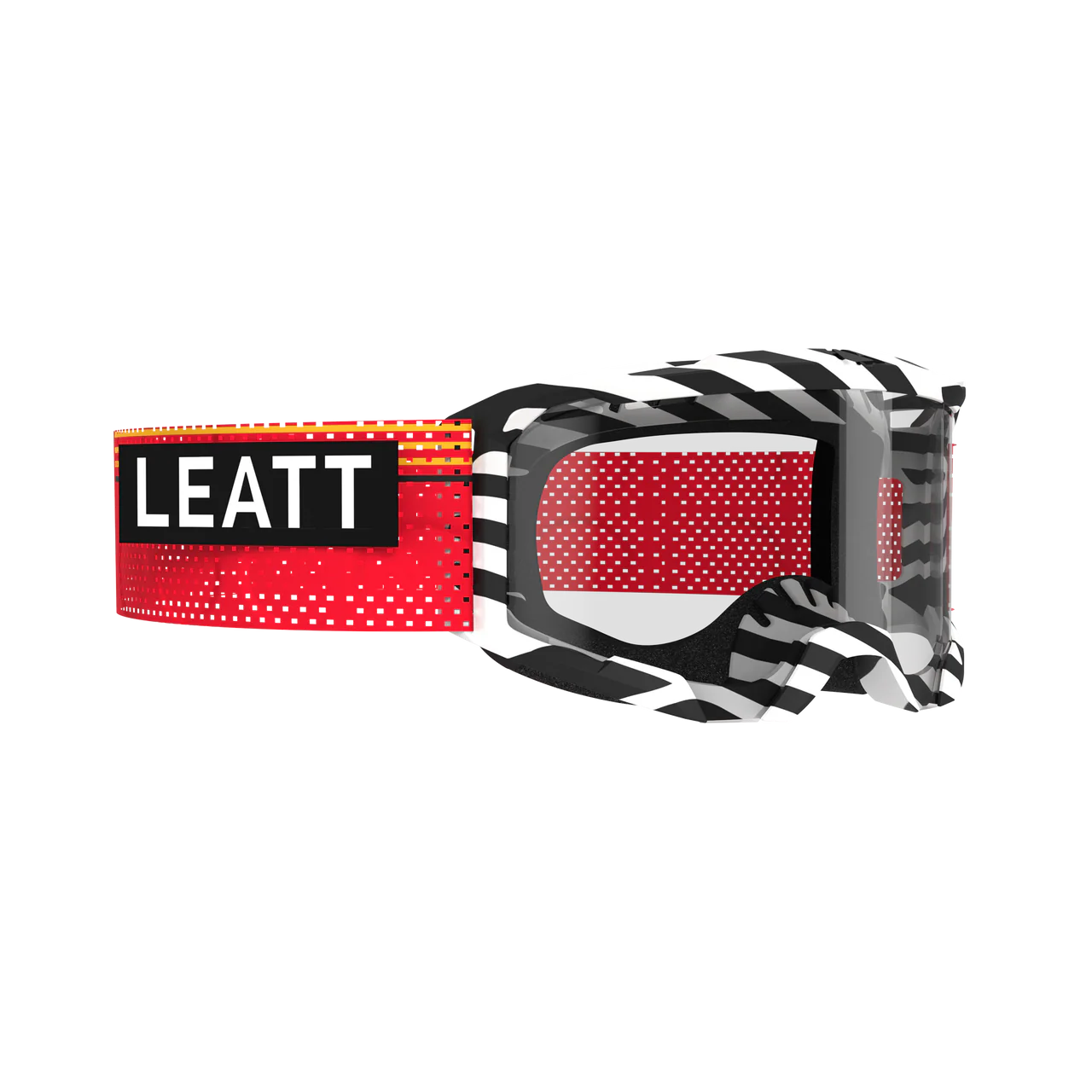 Gogle LEATT VELOCITY 4.0 MTB X-FLOW Stripe Goggle Black/White/Red Clear Shield