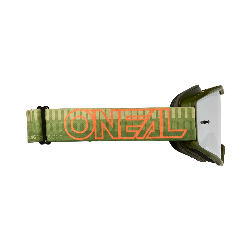 Gogle O'NEAL B-10 STRIPED Mask Green/Orange Silver Mirror - Image 2