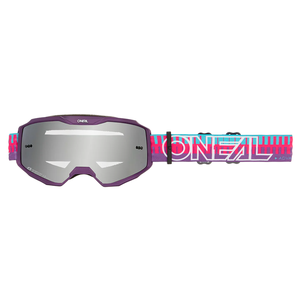 Gogle O'NEAL B-10 STRIPED Mask różowo-fioletowo-srebrne lustrzane