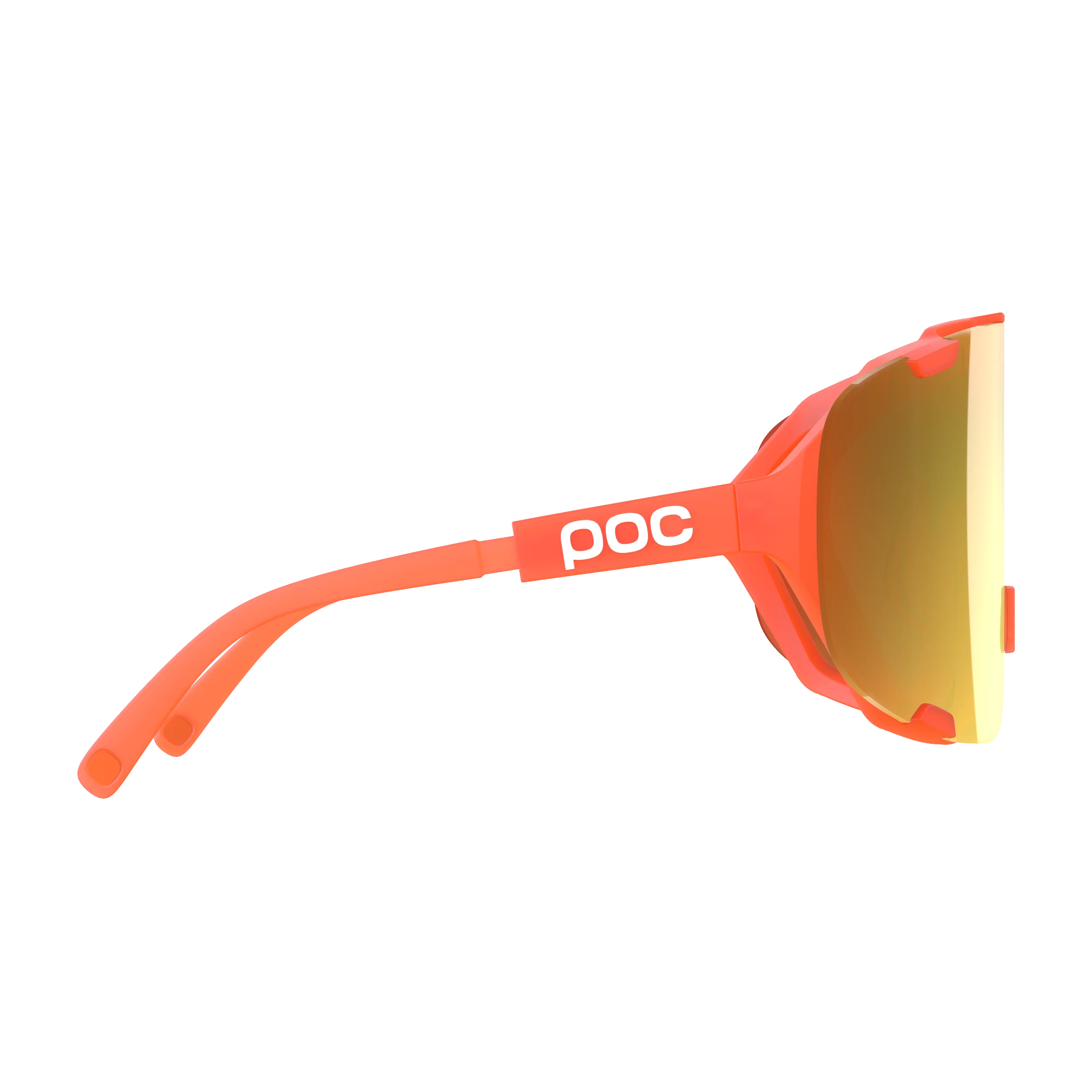POC DEVOUR + Orange Fluo Półprzezroczyste gogle Clarity Road Częściowo słoneczne złote soczewki - Image 3