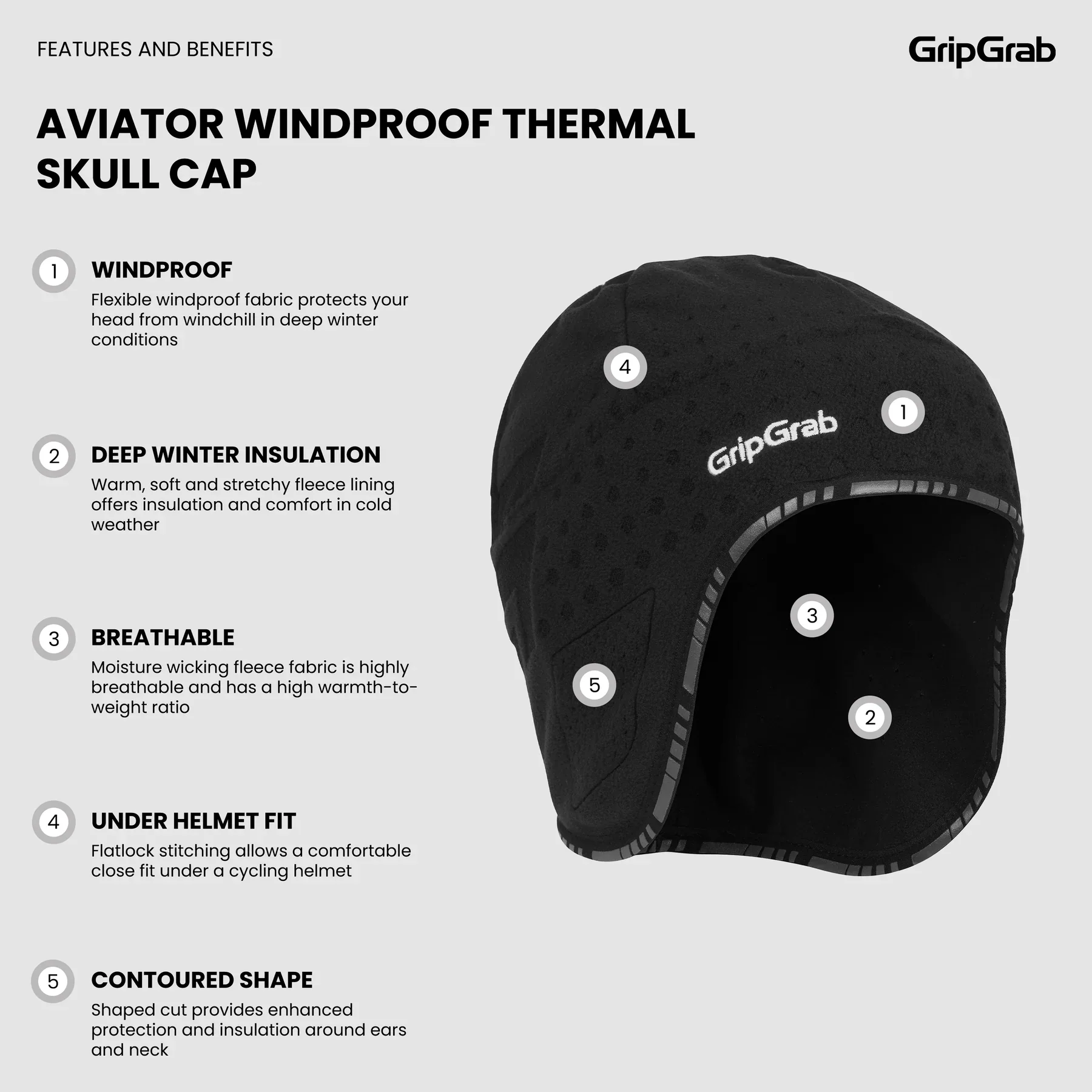 GRIPGRAB AVIATOR DEEPWINTER Beanie Black - Image 3