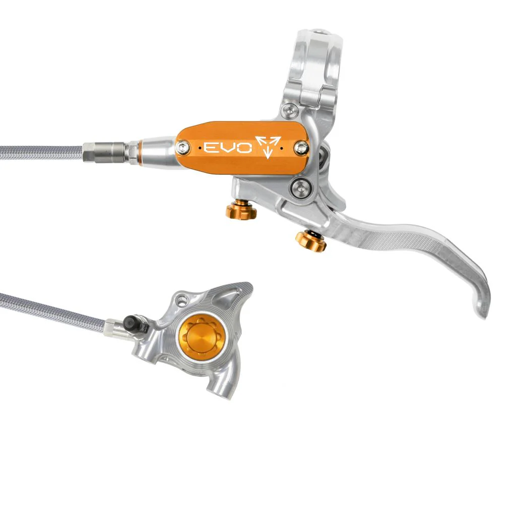 Hamulec przedni HOPE TECH 4 EVO X2 FM Aviation srebrny/pomarańczowy