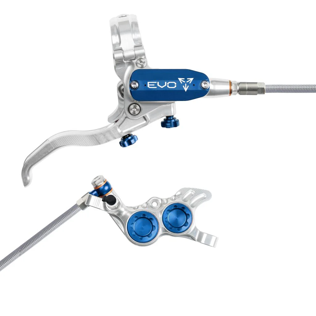 Hamulec tylny HOPE TECH 4 EVO GR4 Aviation srebrny/niebieski