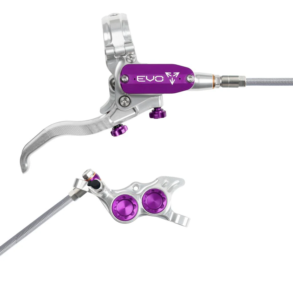 Hamulec tylny HOPE TECH 4 EVO TR4 Aviation srebrny/fioletowy