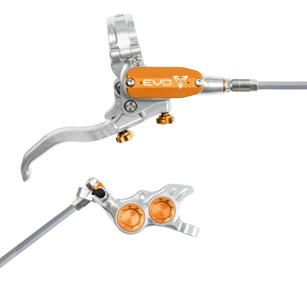 Hamulec tylny HOPE TECH 4 EVO TR4 Aviation srebrny/pomarańczowy