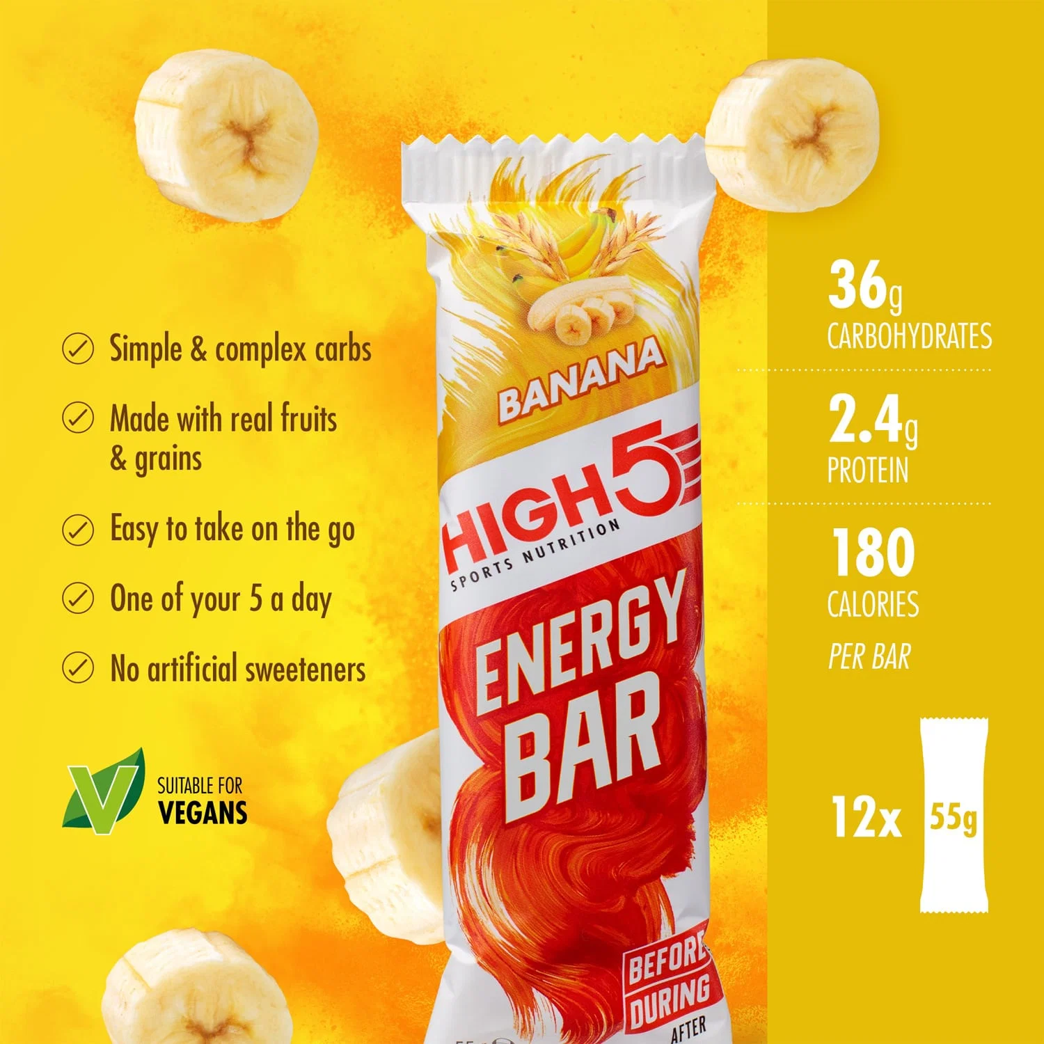 HIGH5 ENERGY BAR (55 g) bananowy - Image 2