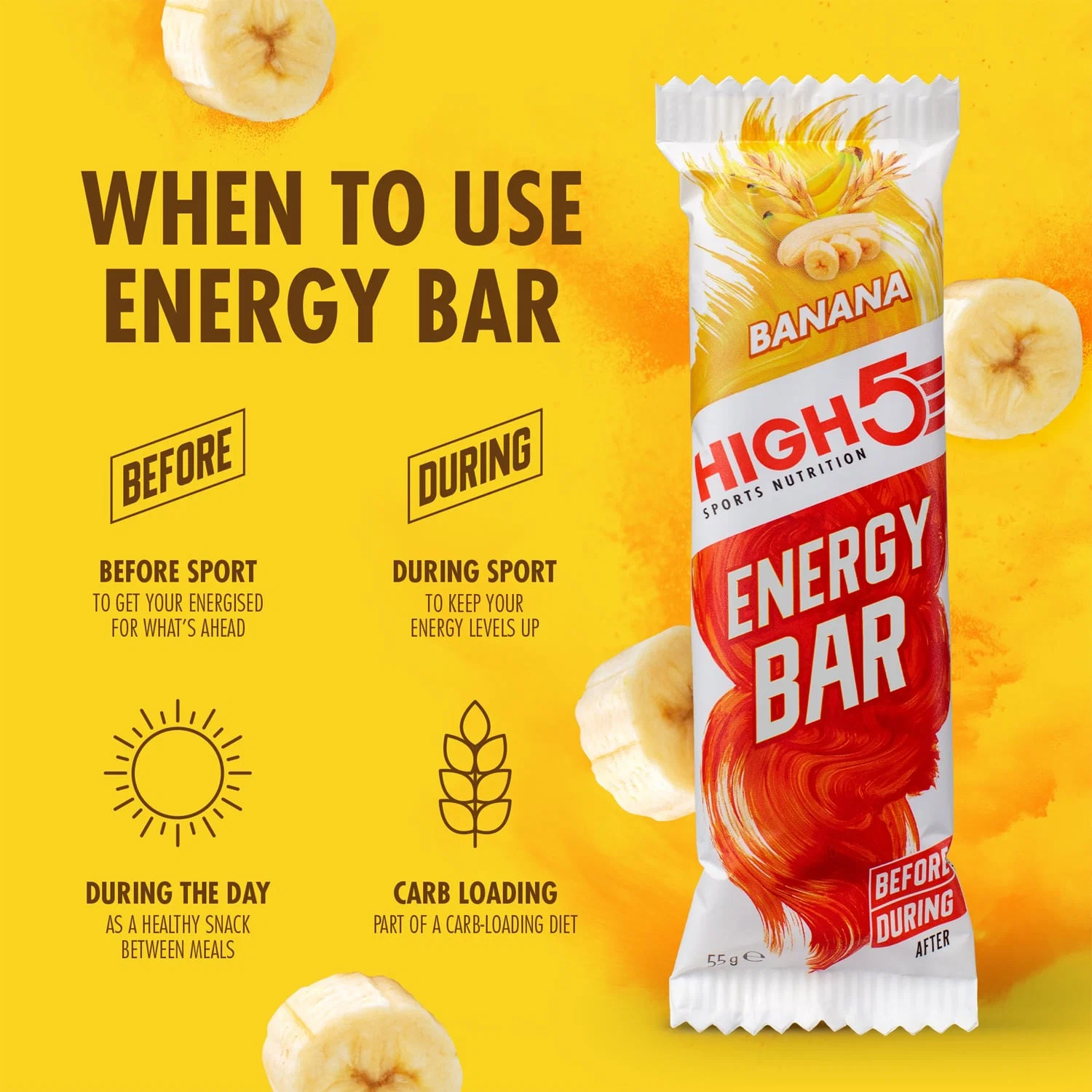 HIGH5 ENERGY BAR (55 g) bananowy - Image 3