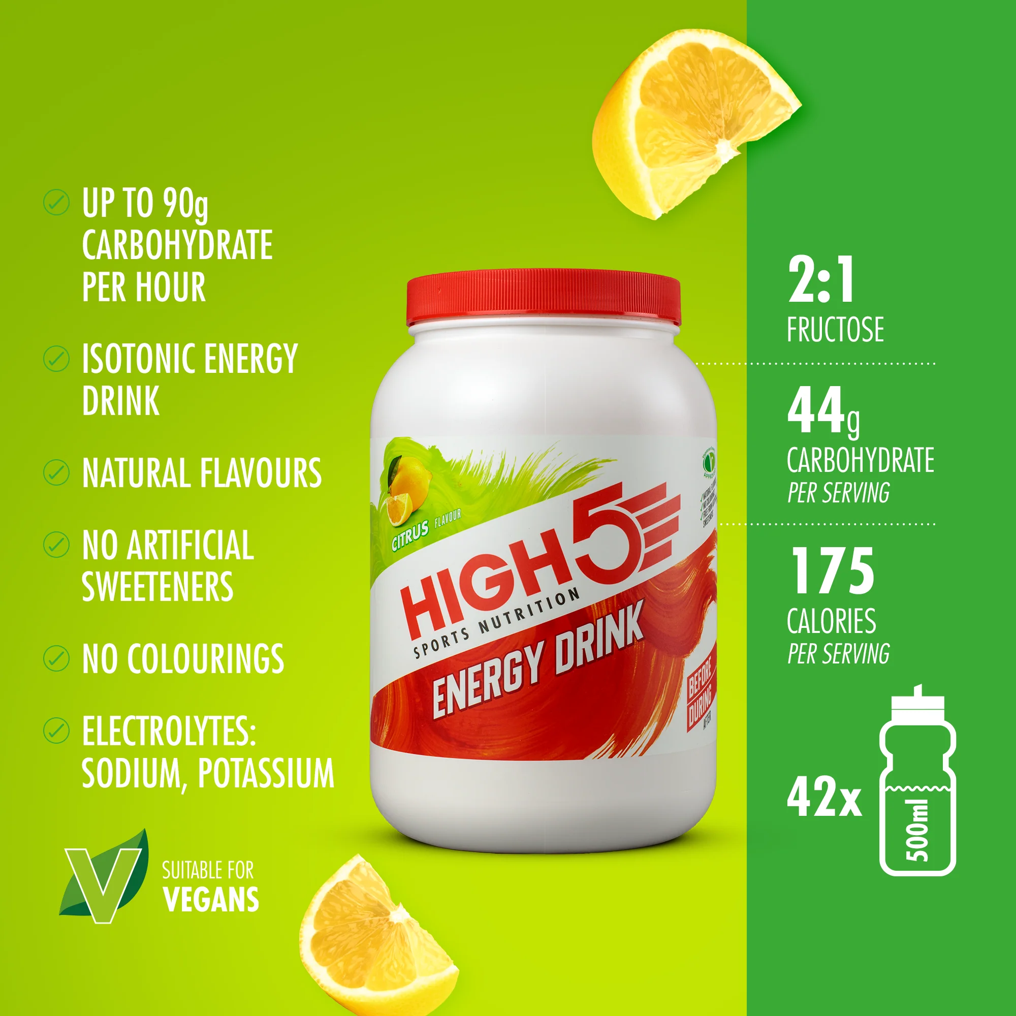 HIGH5 ENERGY DRINK (2,2 kg) Lemon - Image 2