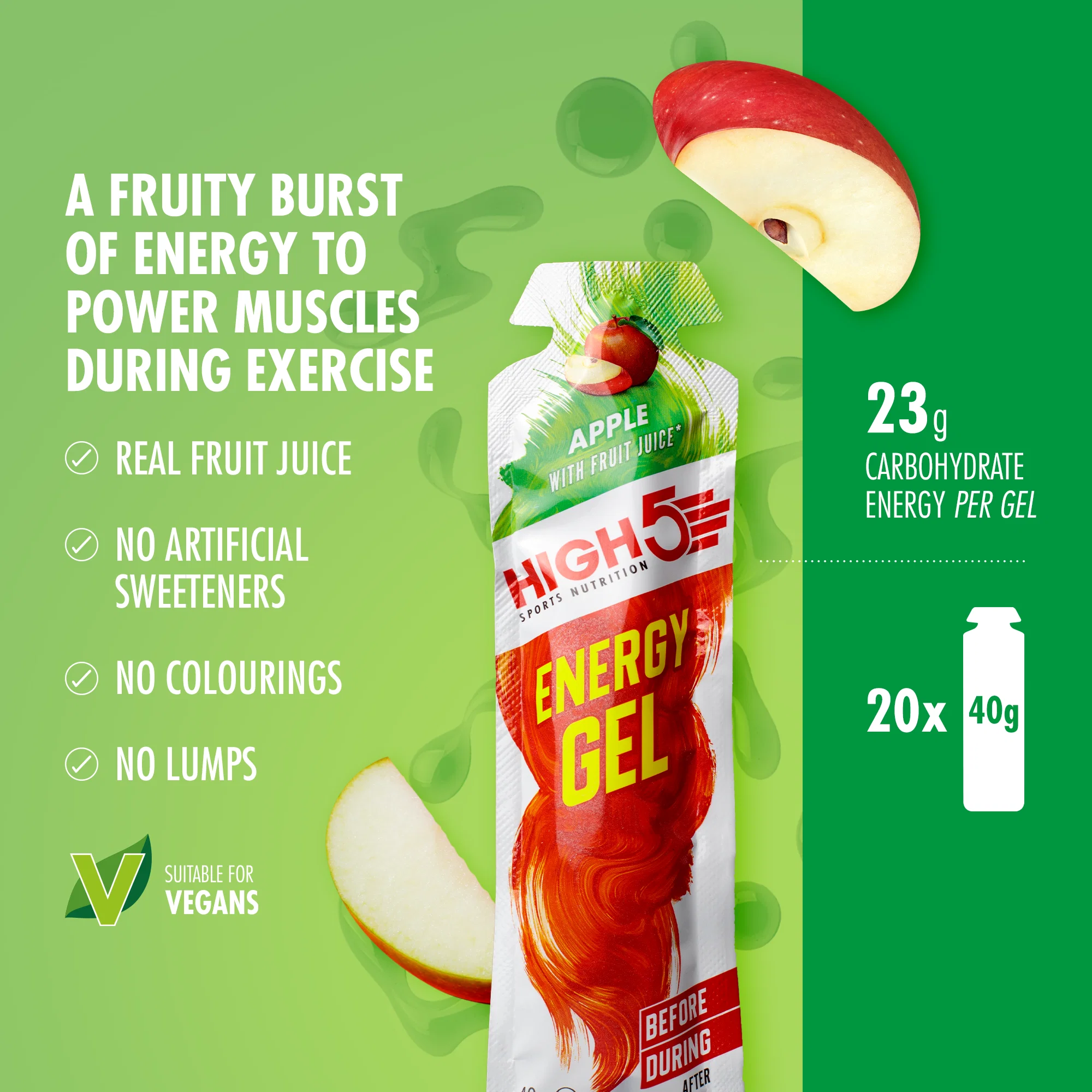 HIGH5 ENERGY GEL (40g) Apple - Image 2