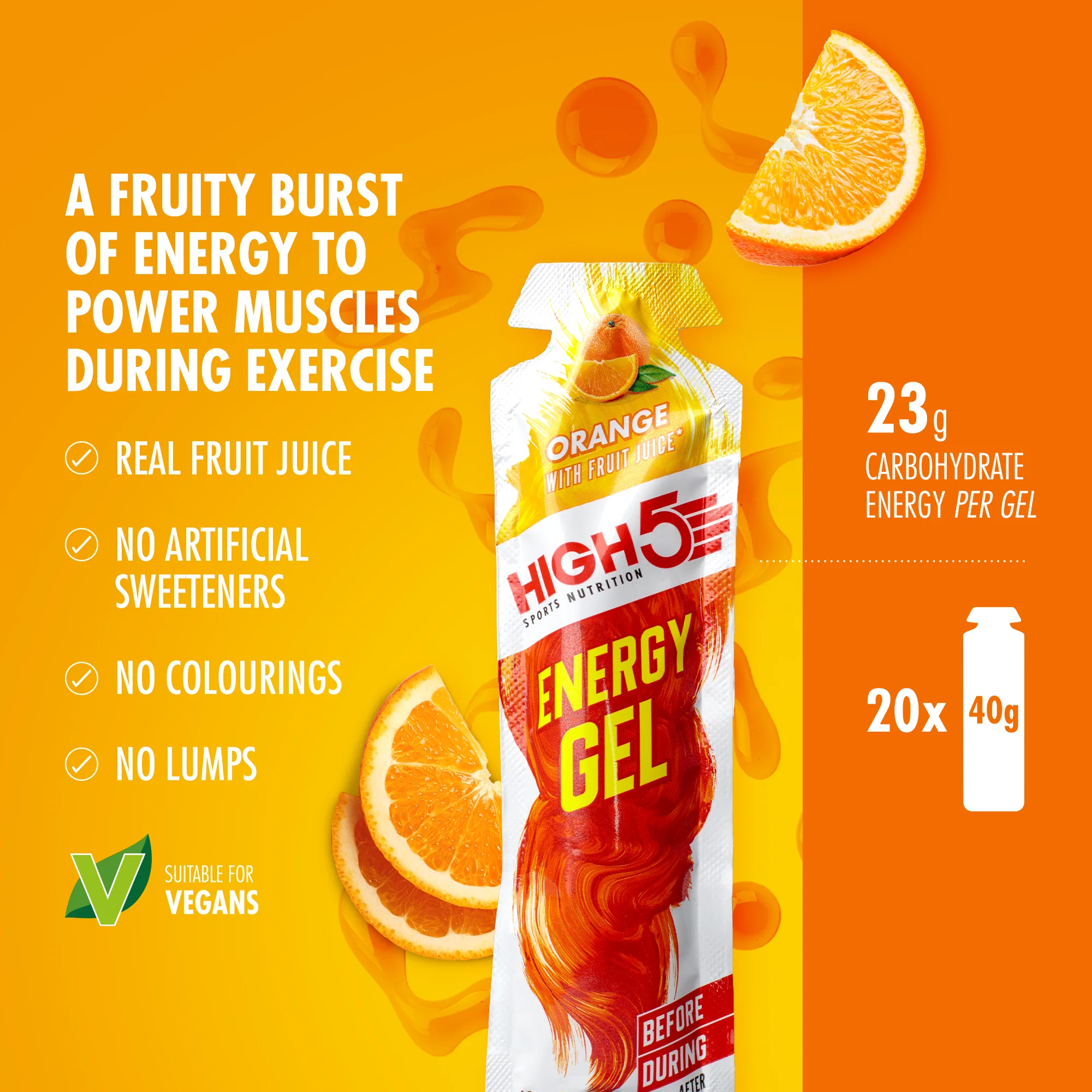 HIGH5 ENERGY GEL (40g) pomarańczowy - Image 2