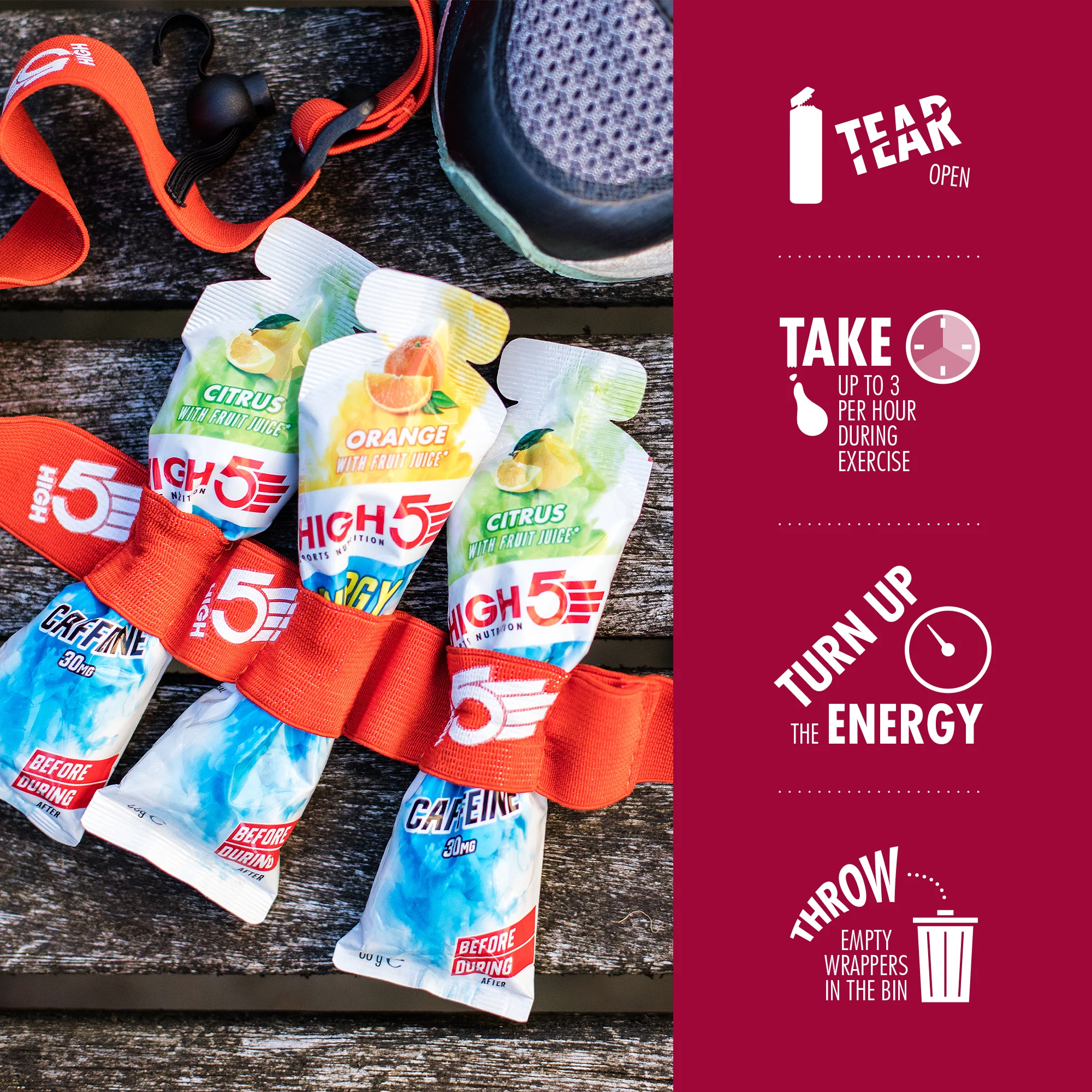 HIGH5 ENERGY GEL Aqua (66g) czerwone owoce - Image 4