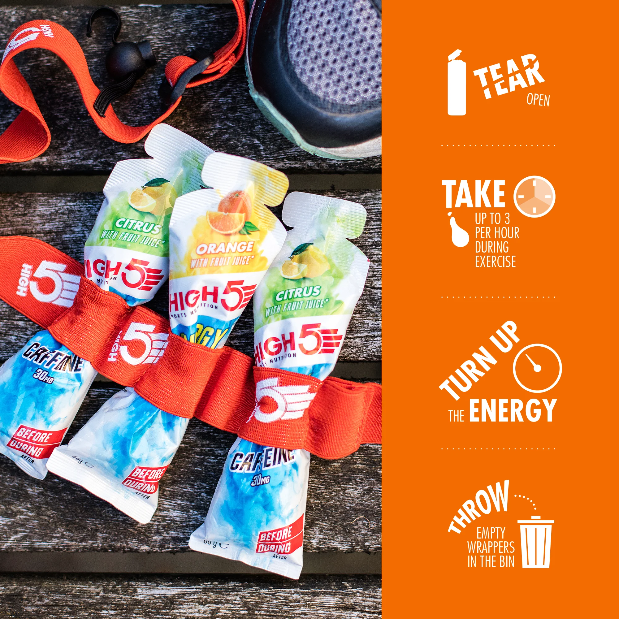 HIGH5 ENERGY GEL Aqua (66g) Orange - Image 4
