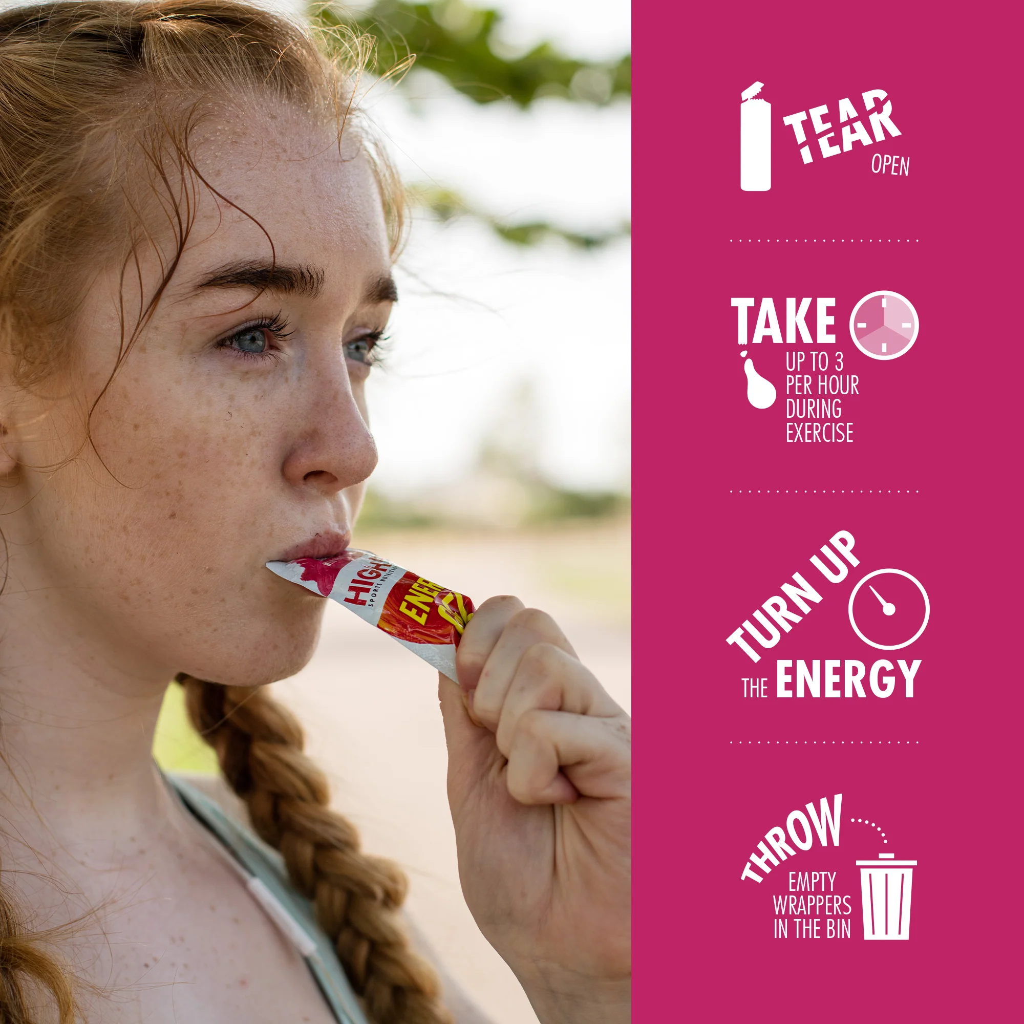 High5 ENERGY GEL Caffeine (40g) Raspberry - Image 4