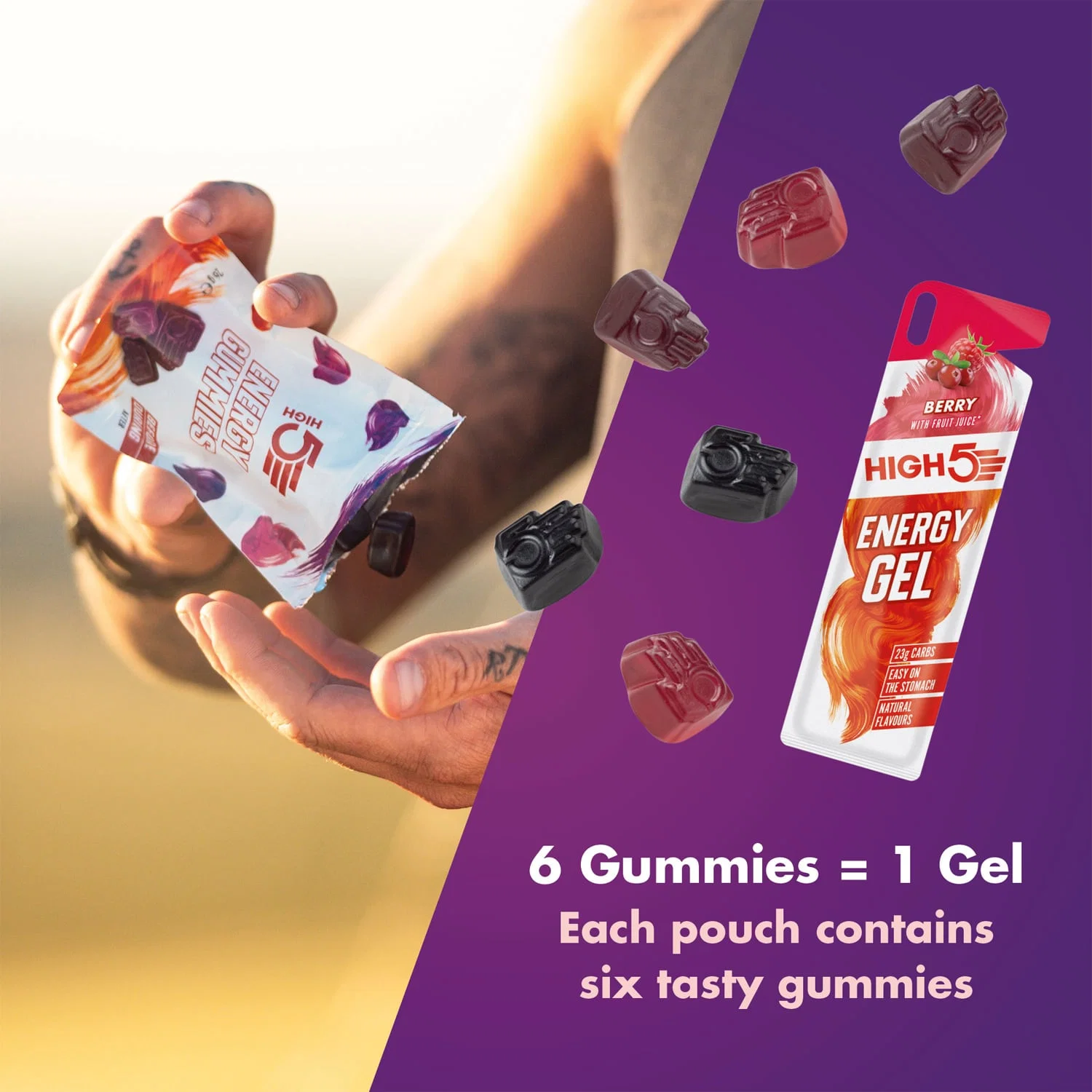 High5 TA Energy GUMMIES (26g) Czerwone owoce - Image 3