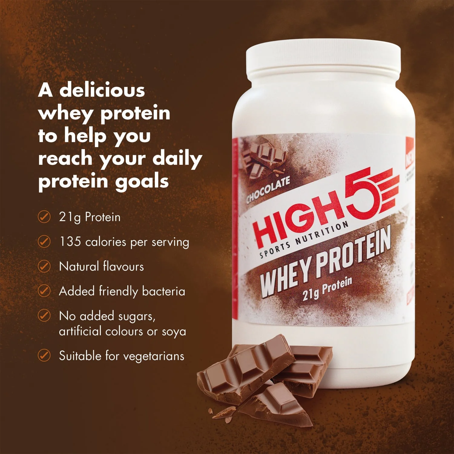 High5 WHEY PROTEIN Recovery Drink (700g) Czekolada - Image 2