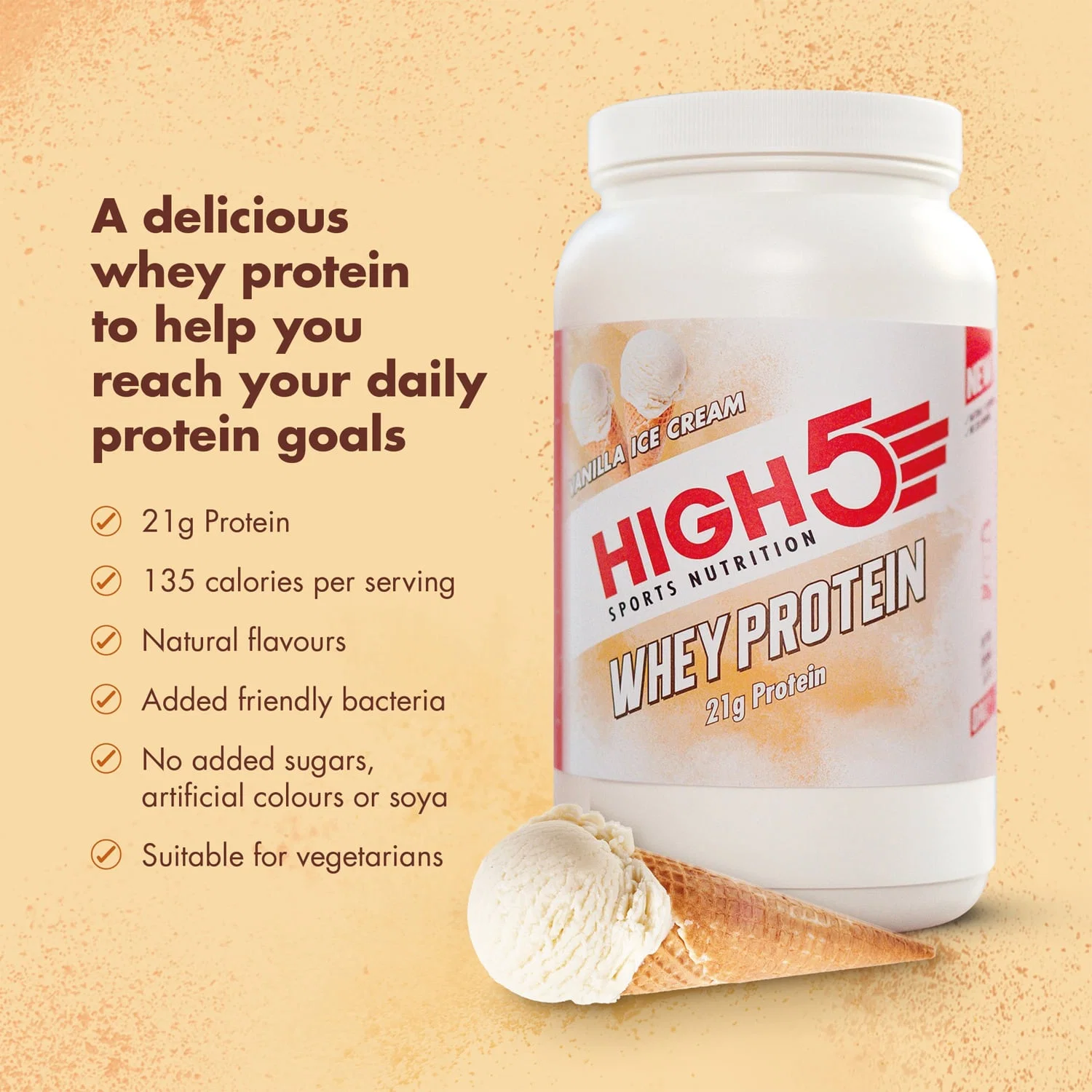 High5 WHEY PROTEIN Recovery Drink (700g) Lody waniliowe - Image 2