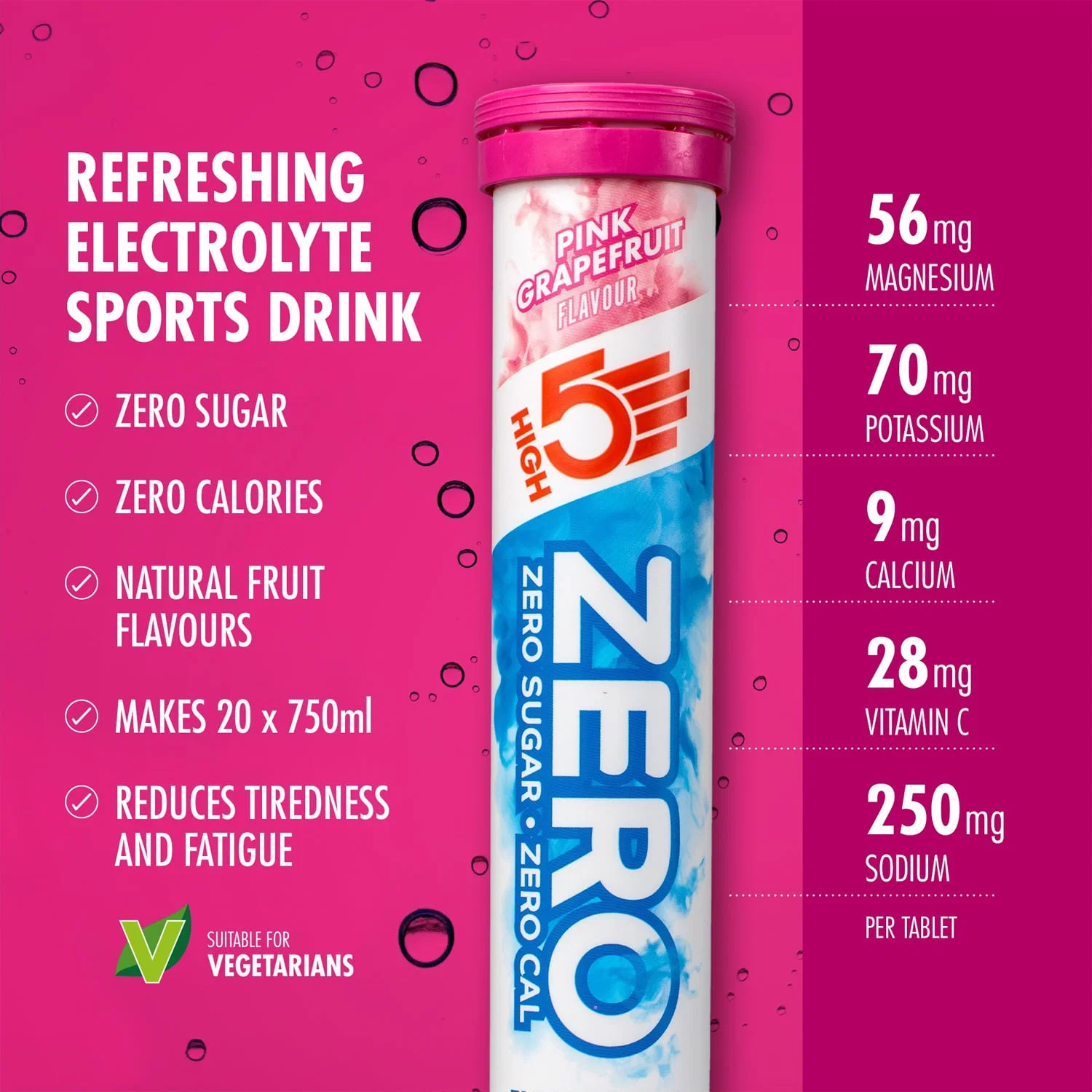 Elektrolitowe tabletki nawadniające High5 ZERO (x20) grejpfrutowe - Image 2
