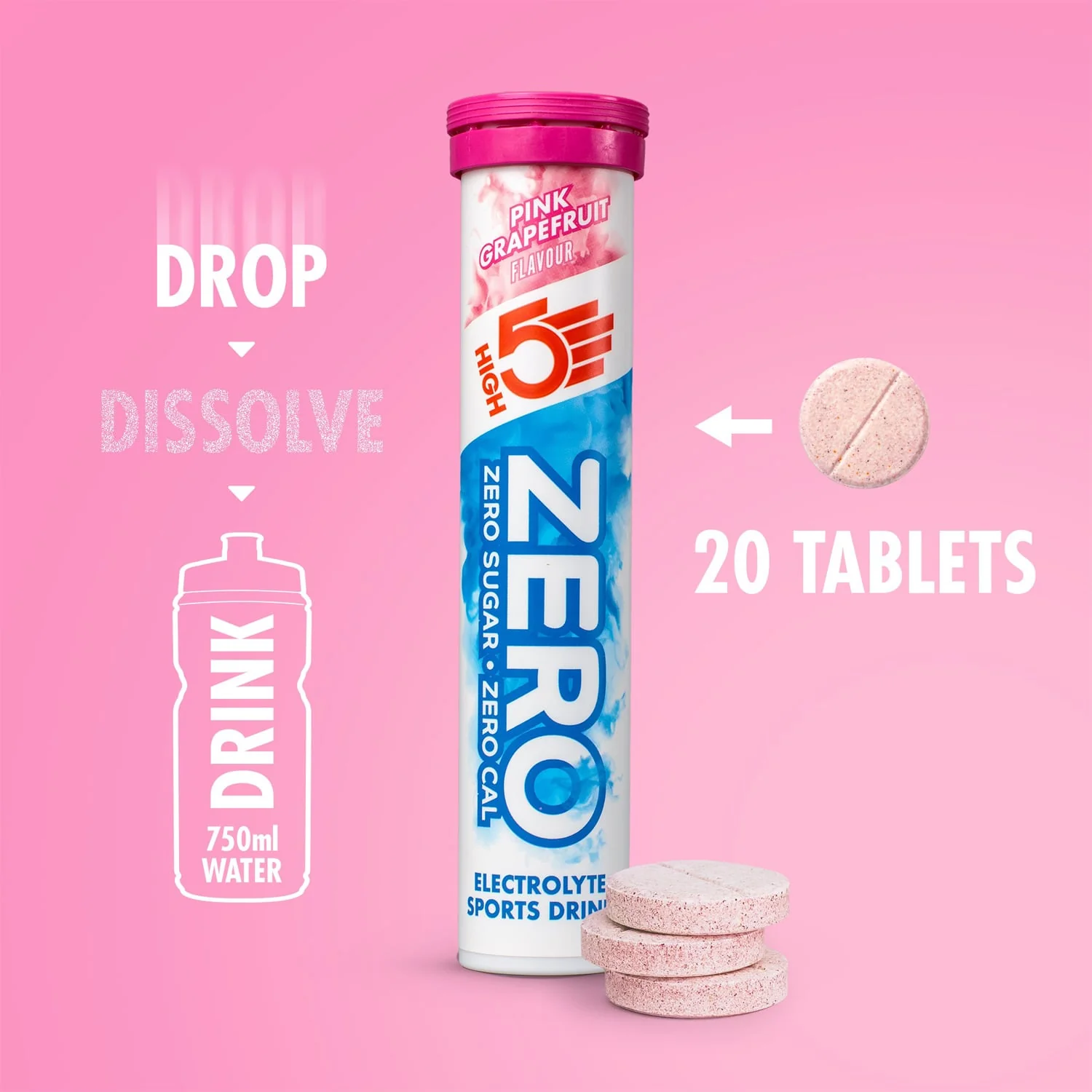 Elektrolitowe tabletki nawadniające High5 ZERO (x20) grejpfrutowe - Image 3