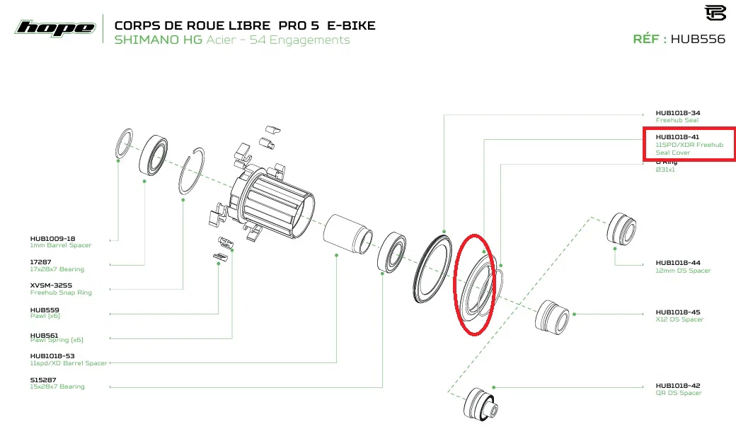 Osłona przegubu dla piasty z wolnym kołem HOPE PRO 5 Shimano HG - Image 2