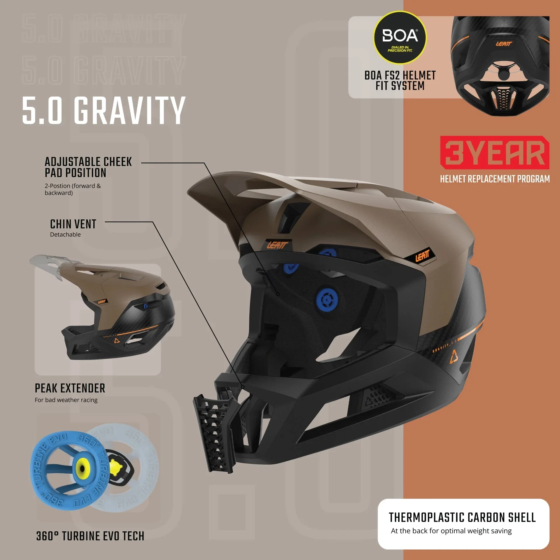Kask LEATT MTB GRAVITY 5.0 MTB czarny - Image 5