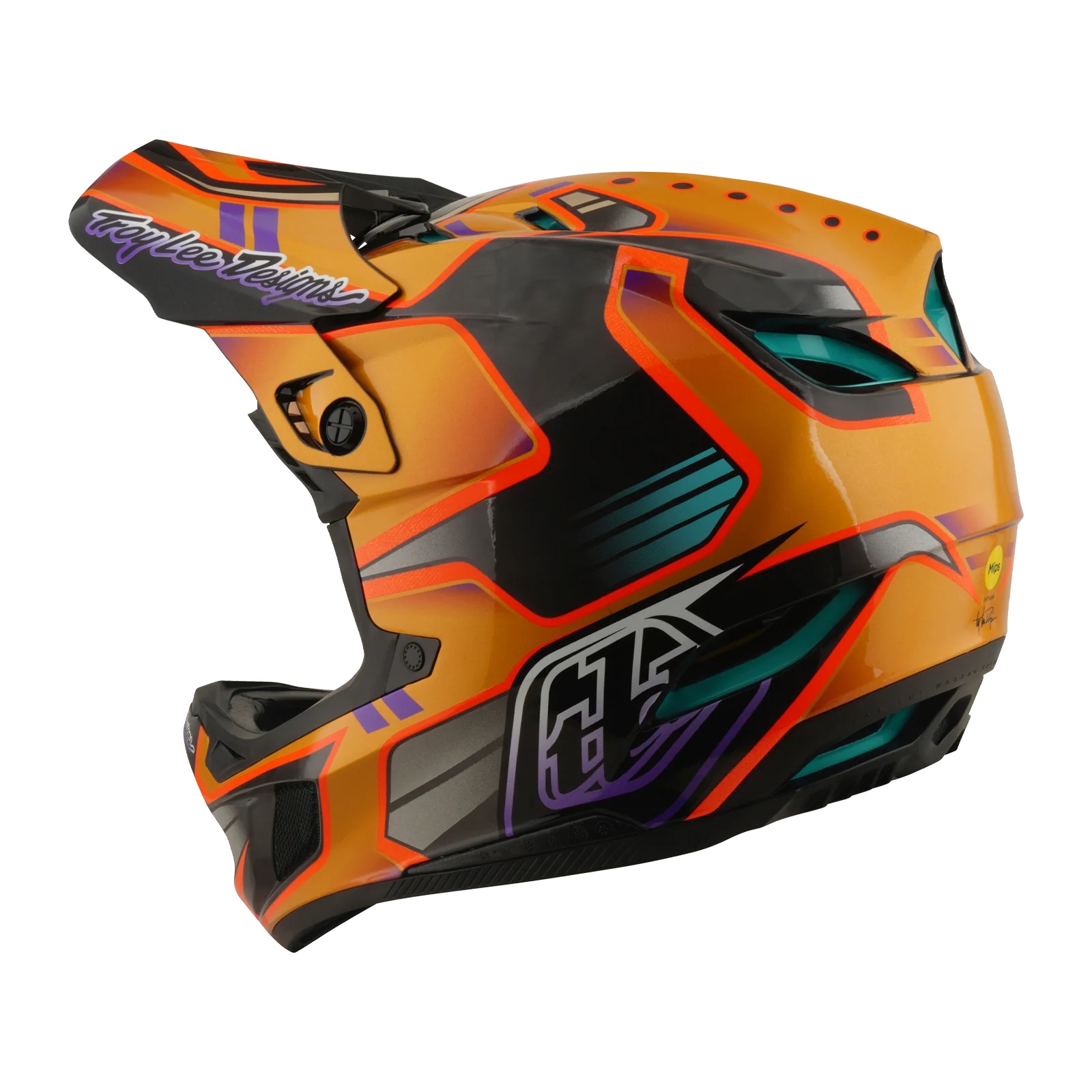 Kask MTB TROY LEE DESIGNS D4 CARBON MIPS Crest Gold - Image 3