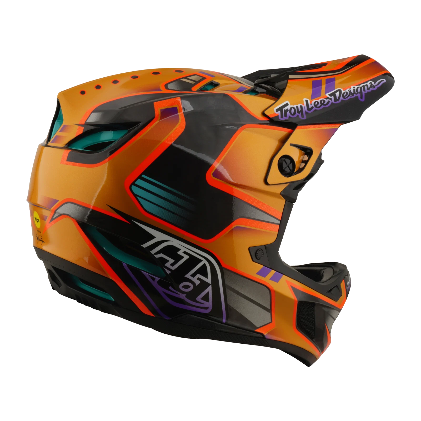 Kask MTB TROY LEE DESIGNS D4 CARBON MIPS Crest Gold - Image 5