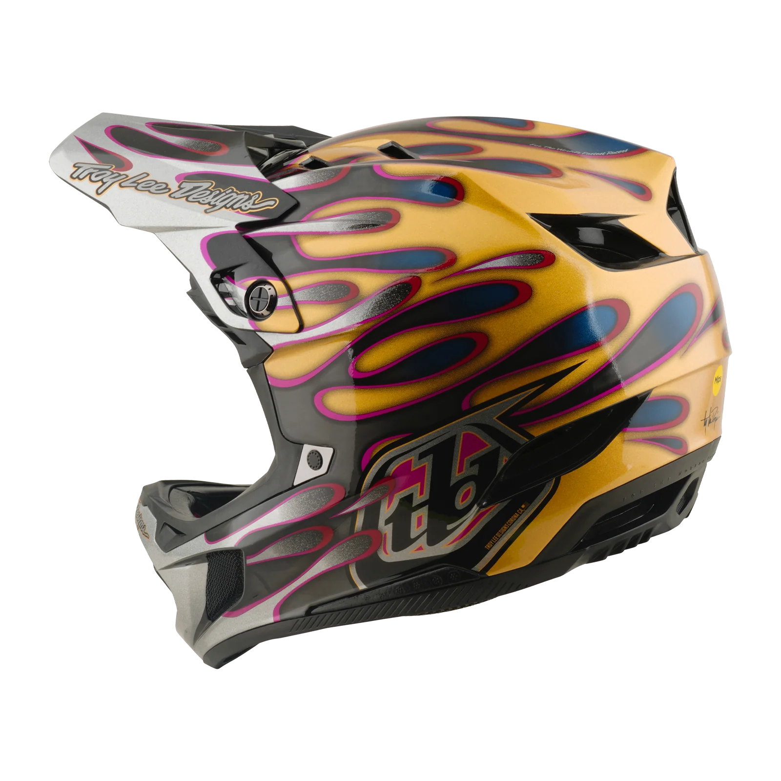 Kask MTB TROY LEE DESIGNS D4 CARBON MIPS Overspray złoty/czarny - Image 6