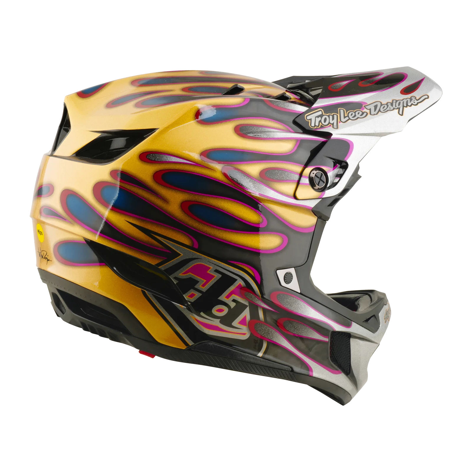 Kask MTB TROY LEE DESIGNS D4 CARBON MIPS Overspray złoty/czarny - Image 8