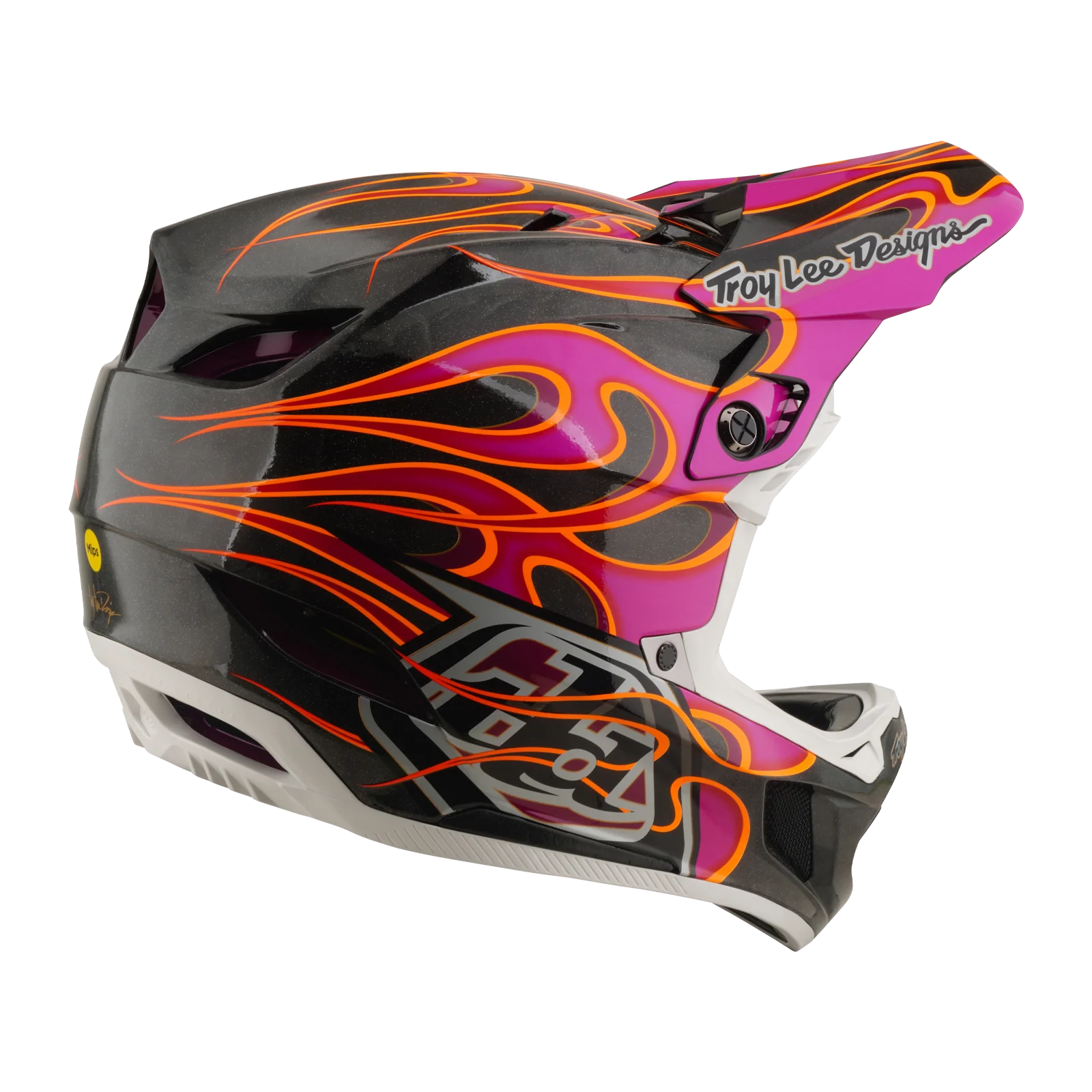 Kask MTB TROY LEE DESIGNS D4 CARBON MIPS Torched Carbon/Magenta - Image 4