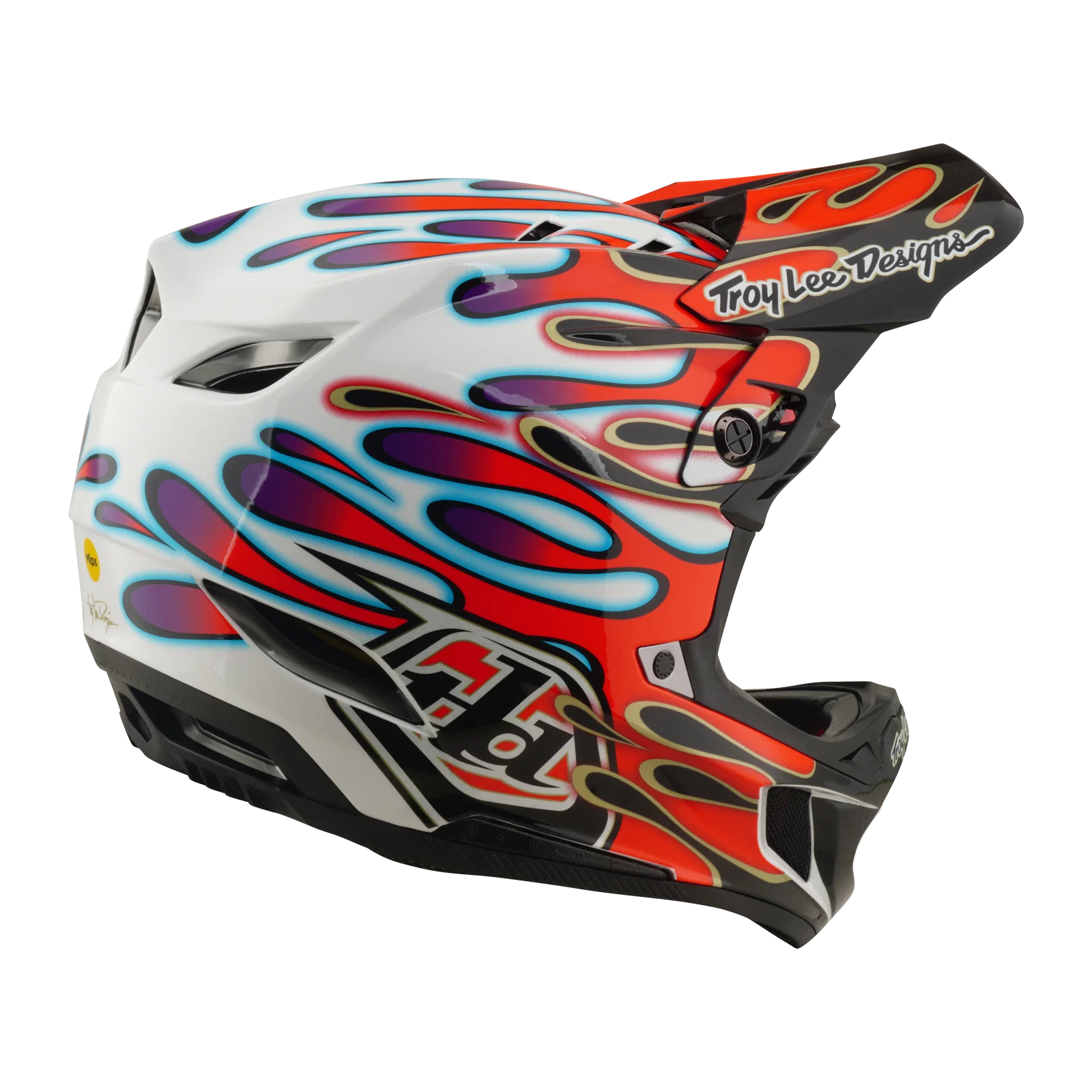 Kask MTB TROY LEE DESIGNS D4 COMPOSITE MIPS OVERSPRAY biały/czerwony - Image 5