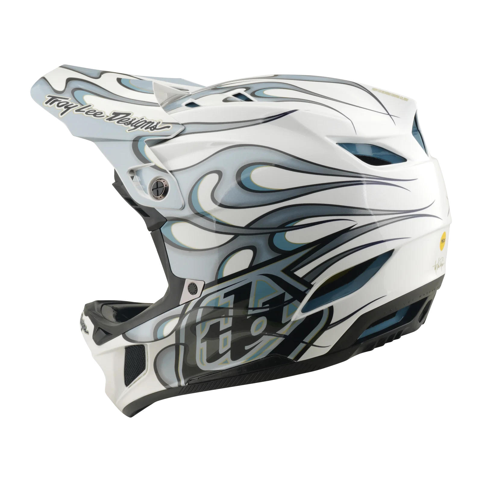 Kask MTB TROY LEE DESIGNS D4 COMPOSITE MIPS TORCHED biały/srebrny - Image 3