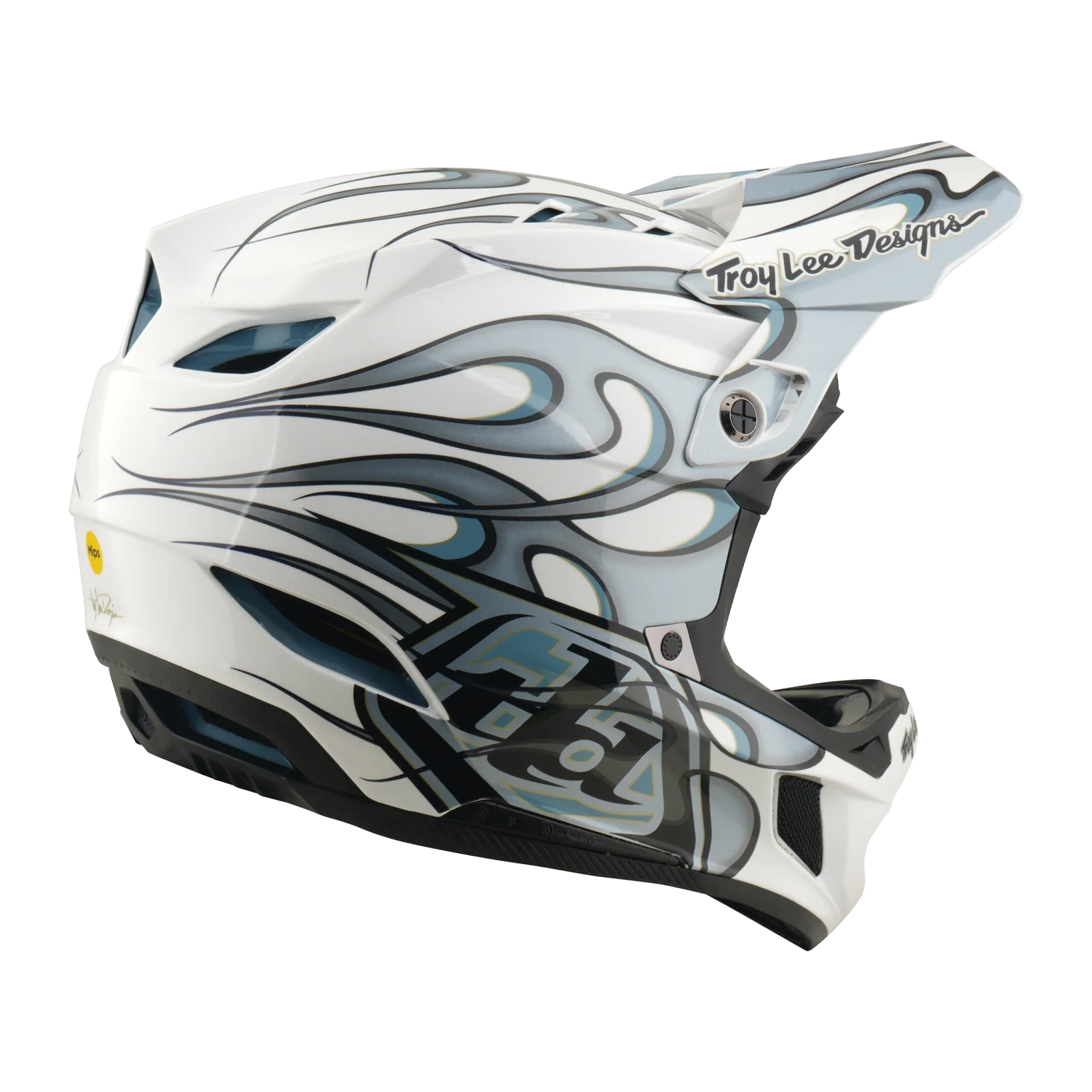 Kask MTB TROY LEE DESIGNS D4 COMPOSITE MIPS TORCHED biały/srebrny - Image 5
