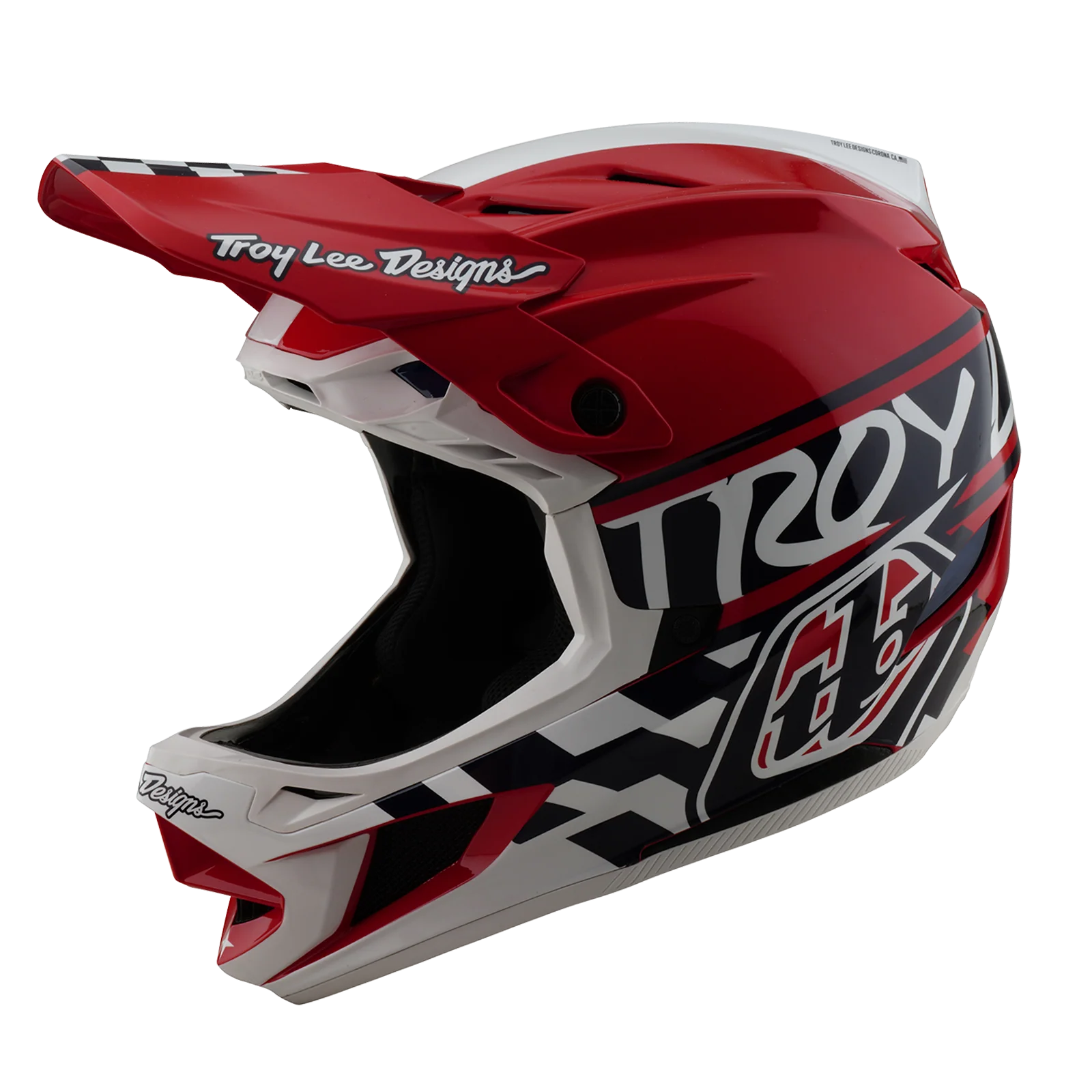 Kask MTB TROY LEE DESIGNS D4 POLYACRYLITE MIPS FIFTY 50 biały/czerwony