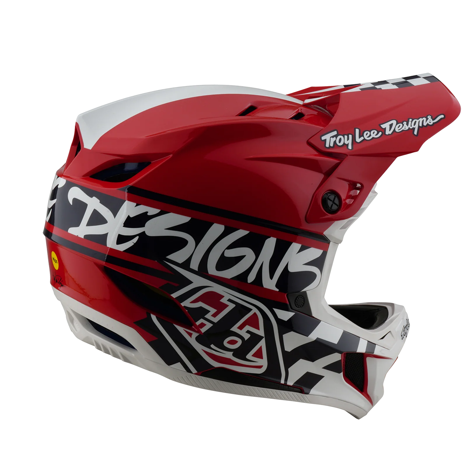 Kask MTB TROY LEE DESIGNS D4 POLYACRYLITE MIPS FIFTY 50 biały/czerwony - Image 4